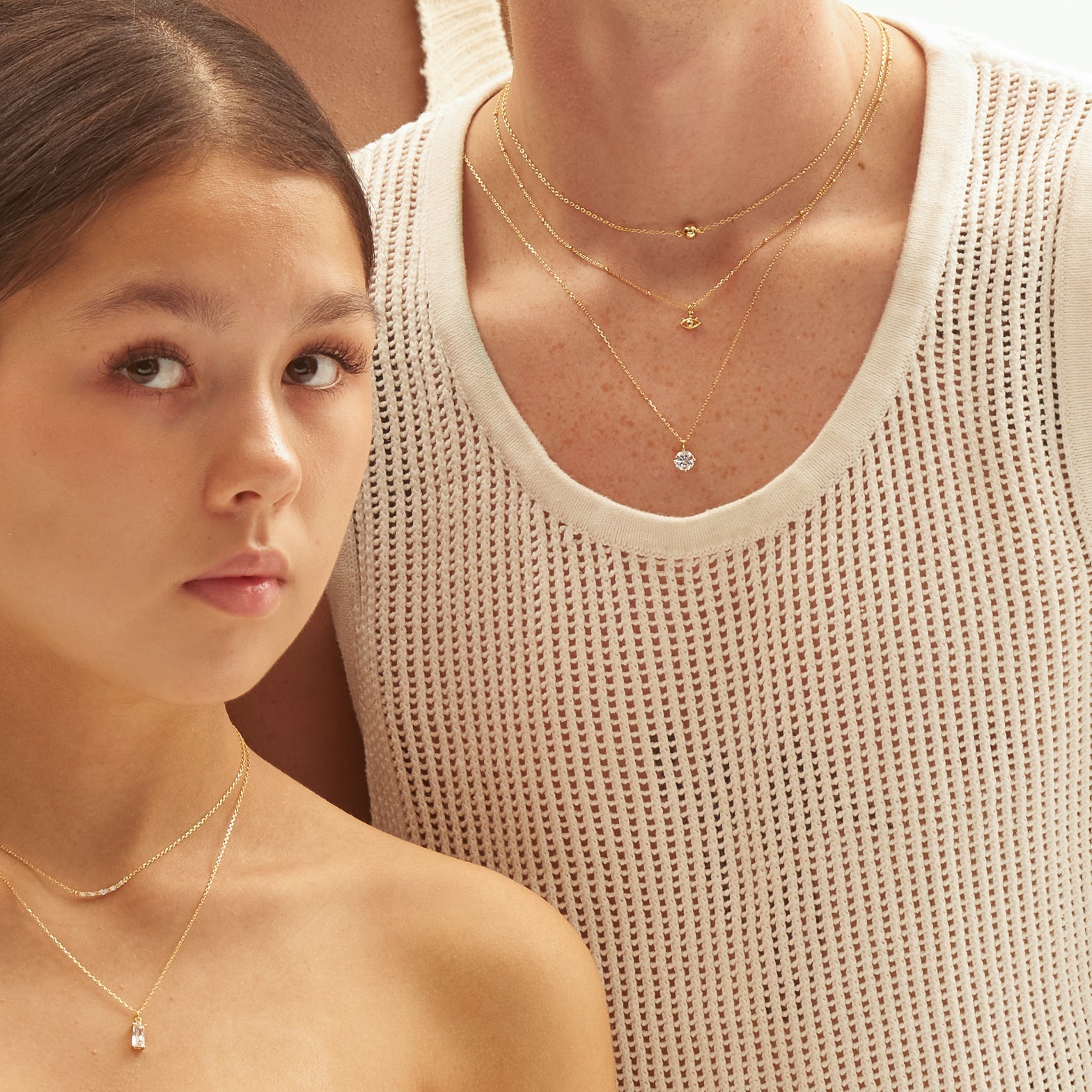 Gold Tiny Ball Circle Round Pendant Dainty Ball Necklace by Doviana