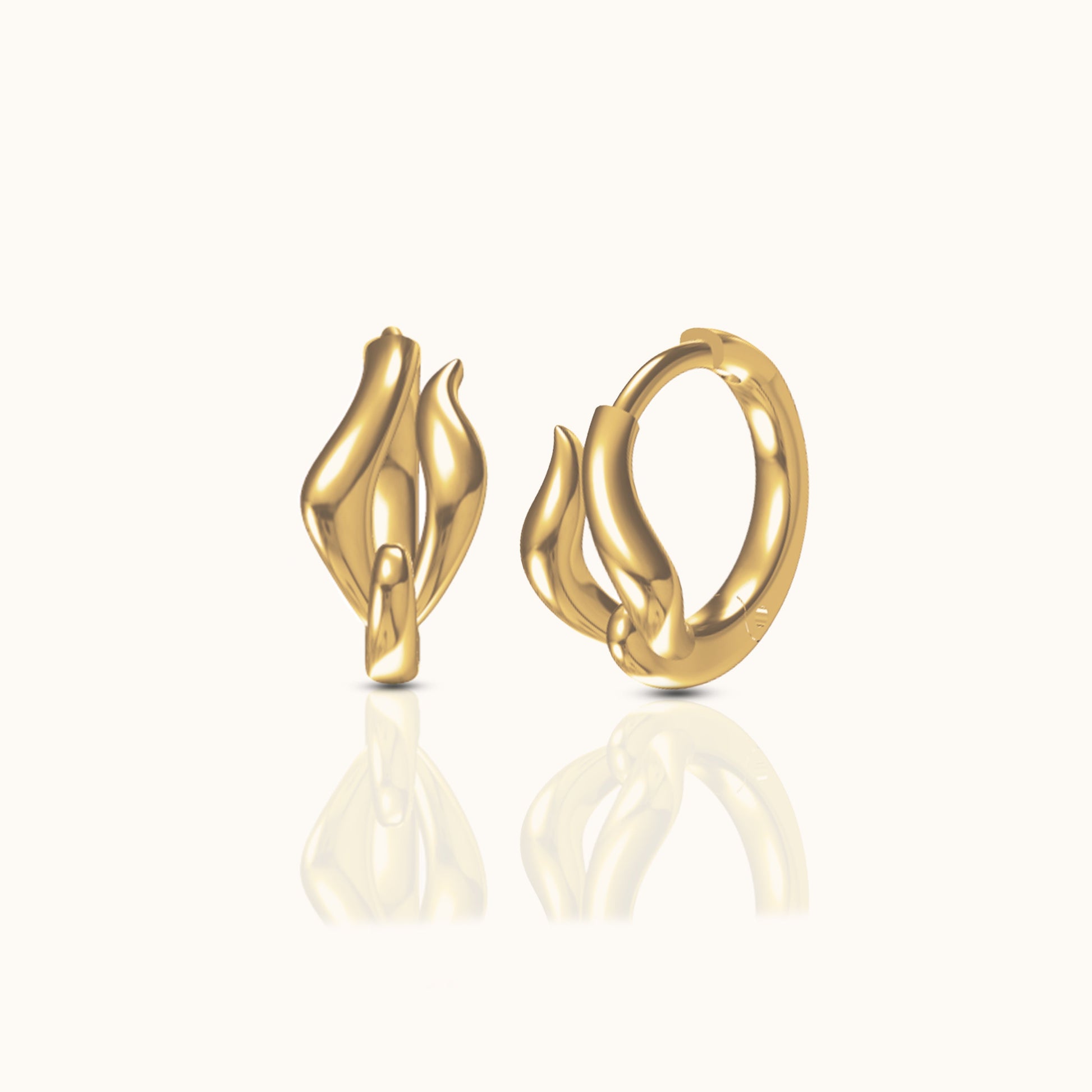 Doviana Signature Irregular Gold Petite Huggie Hoop Earrings