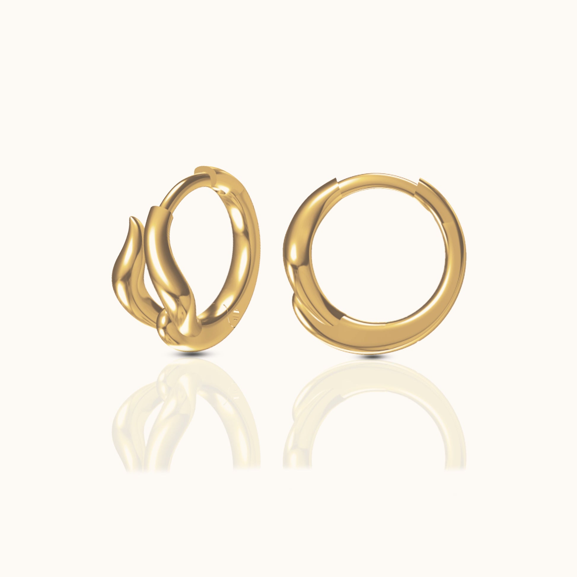 Doviana Signature Irregular Gold Petite Huggie Hoop Earrings