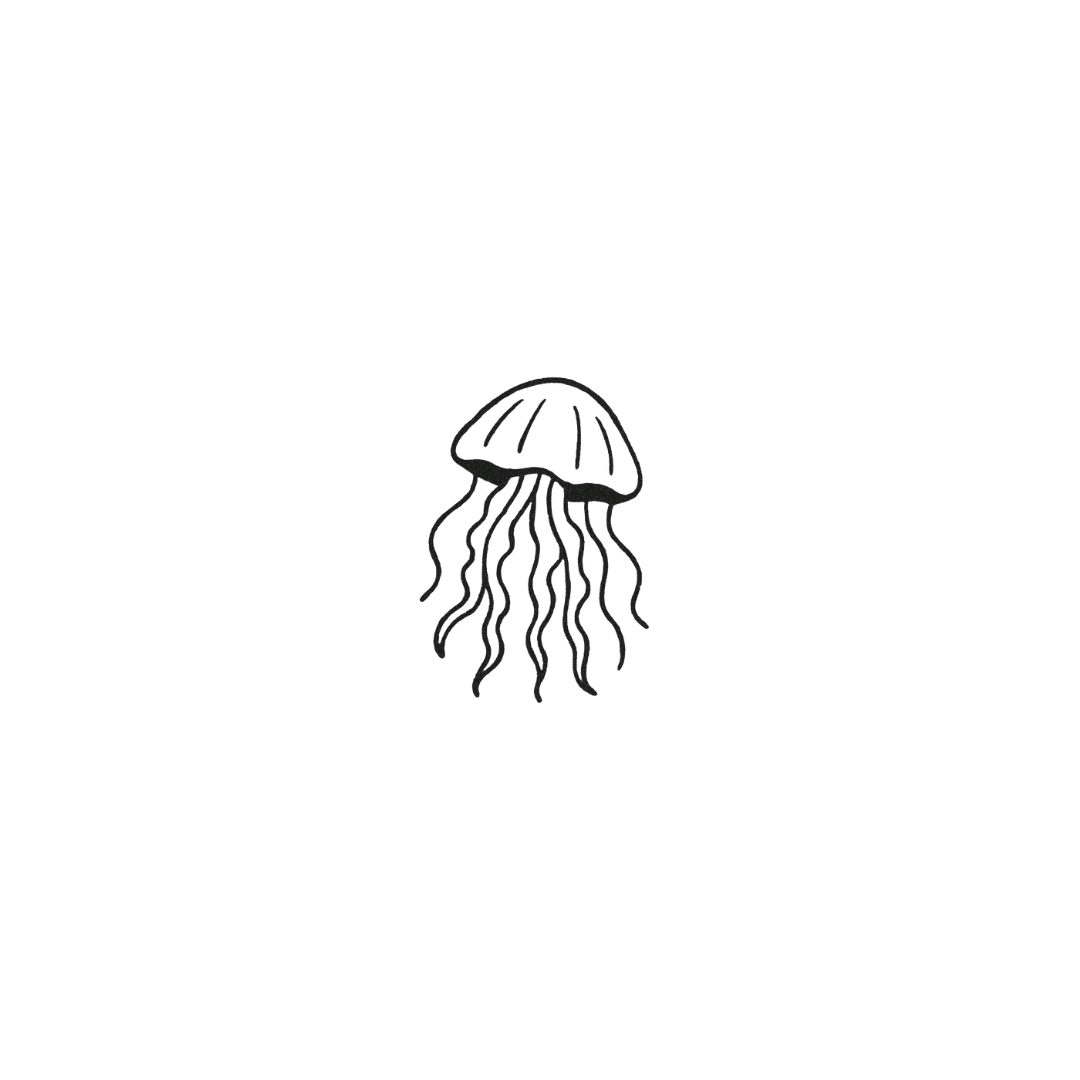 Drifting Jellyfish — A Symbol of Fluidity & Inner Light by DOVIANA Tattoo Studio (height 0.5‘’)