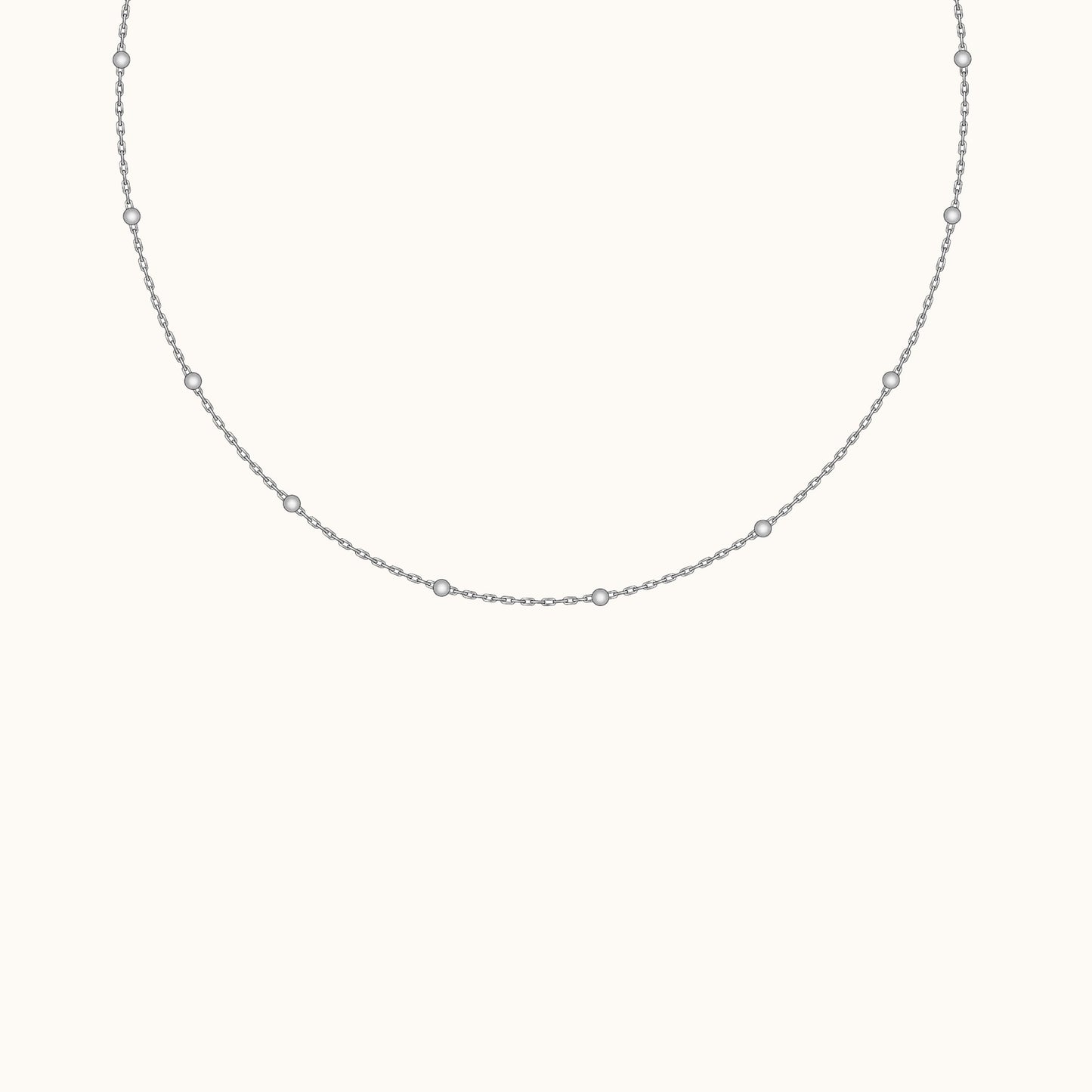 Minimal Stacking Daily Staples 925 Sterling Silver Chain Essential Bead Necklace by Doviana