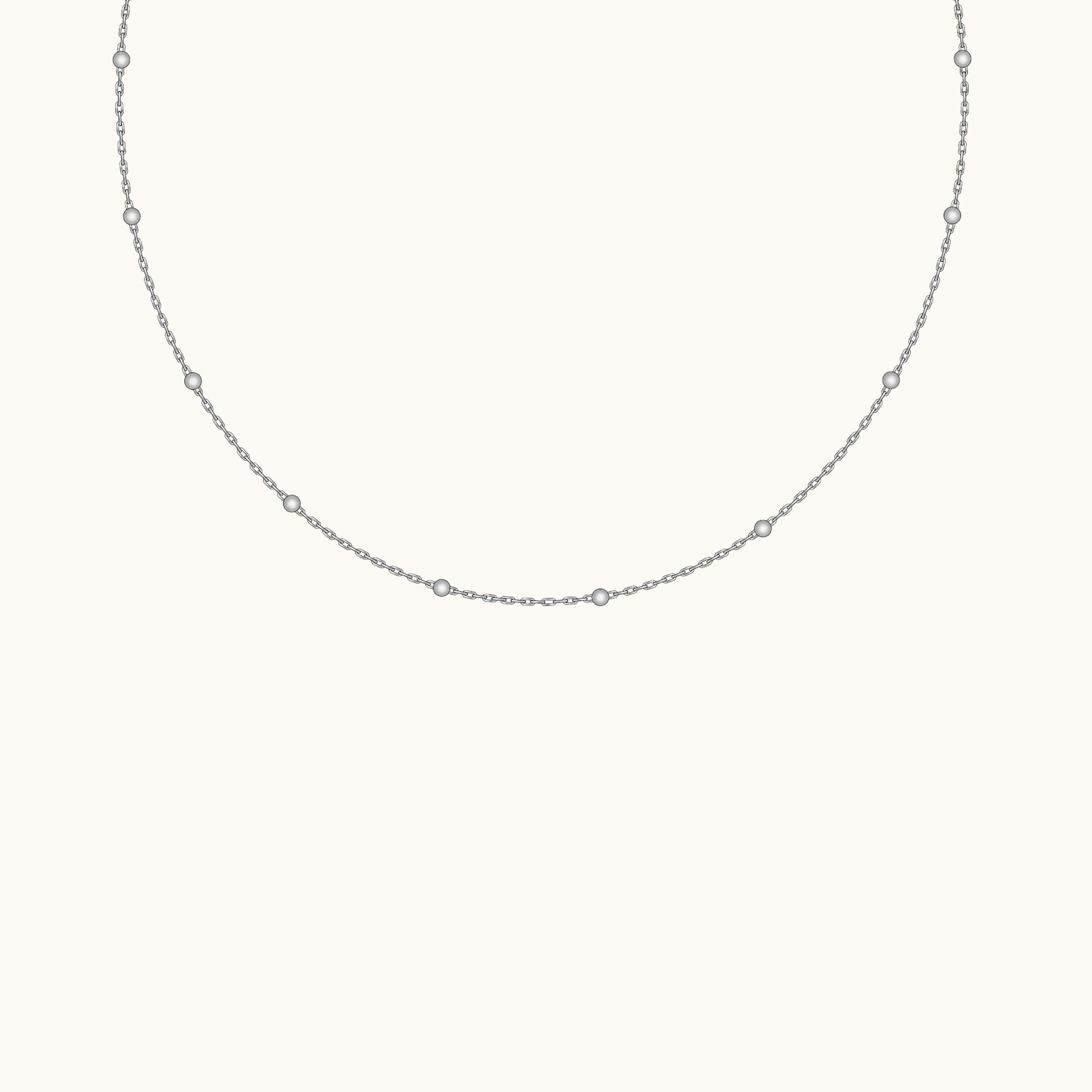 Minimal Stacking Daily Staples 925 Sterling Silver Chain Essential Bead Necklace by Doviana