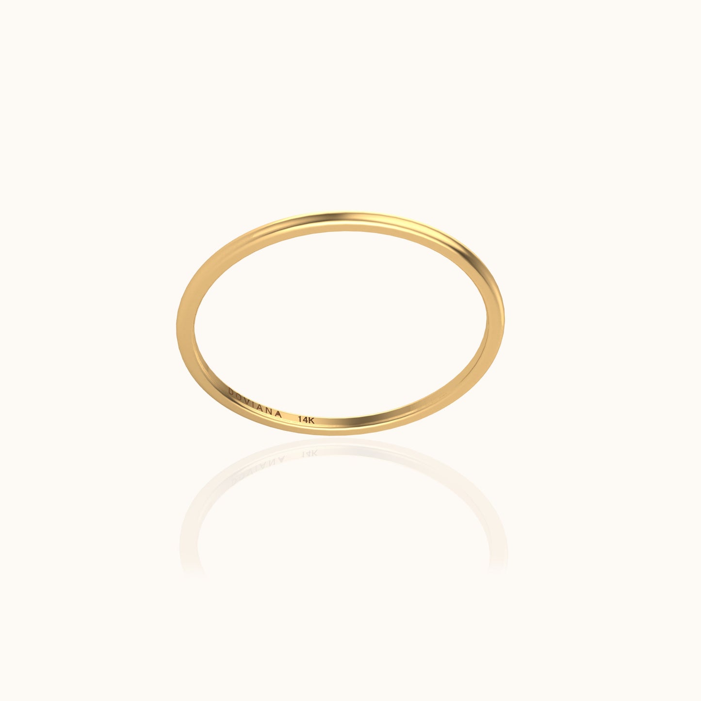 14K Solid Gold Eternal Simple Thin Stacking Band Ring Daily Essentials by Doviana