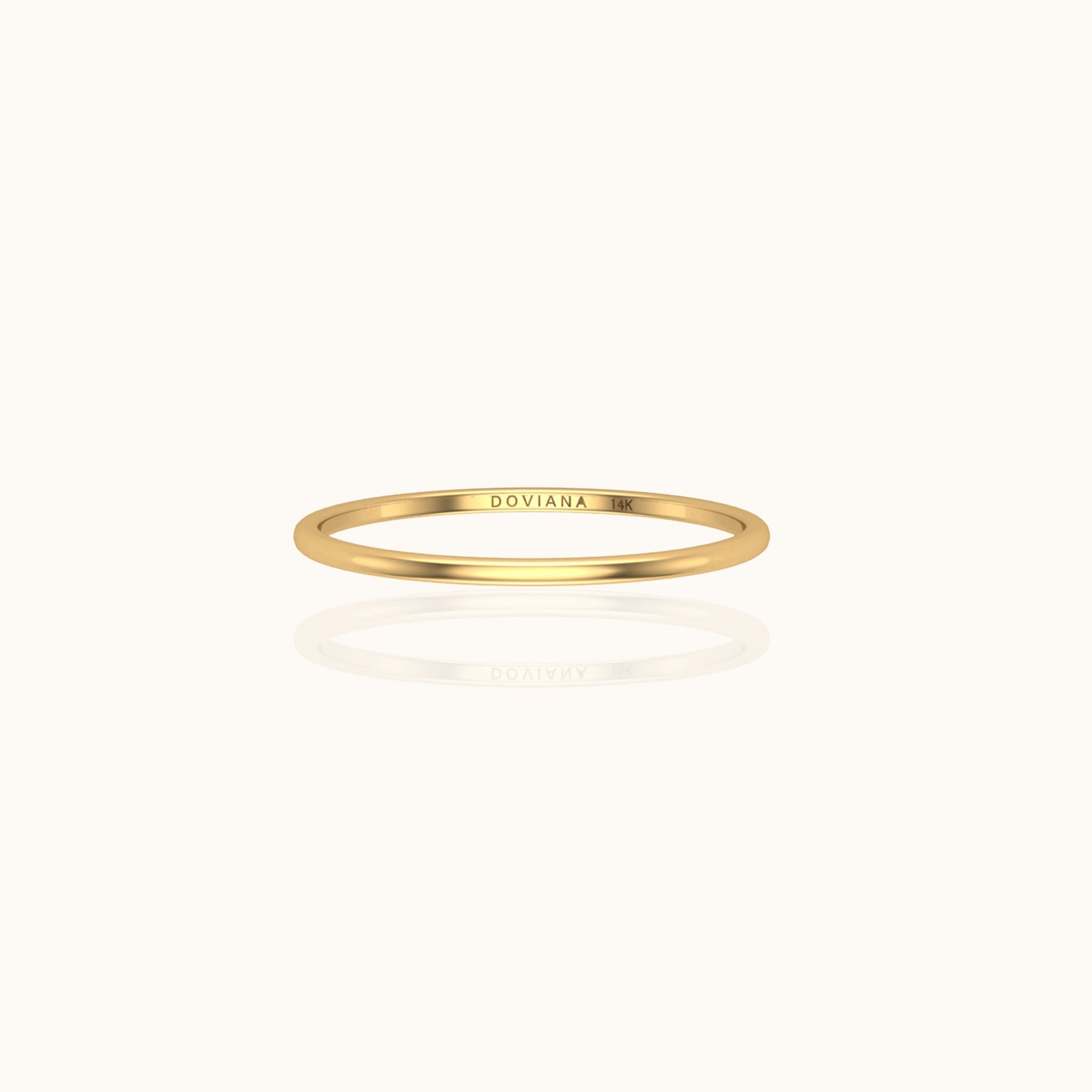 14K Solid Gold Eternal Simple Thin Stacking Band Ring Daily Essentials by Doviana