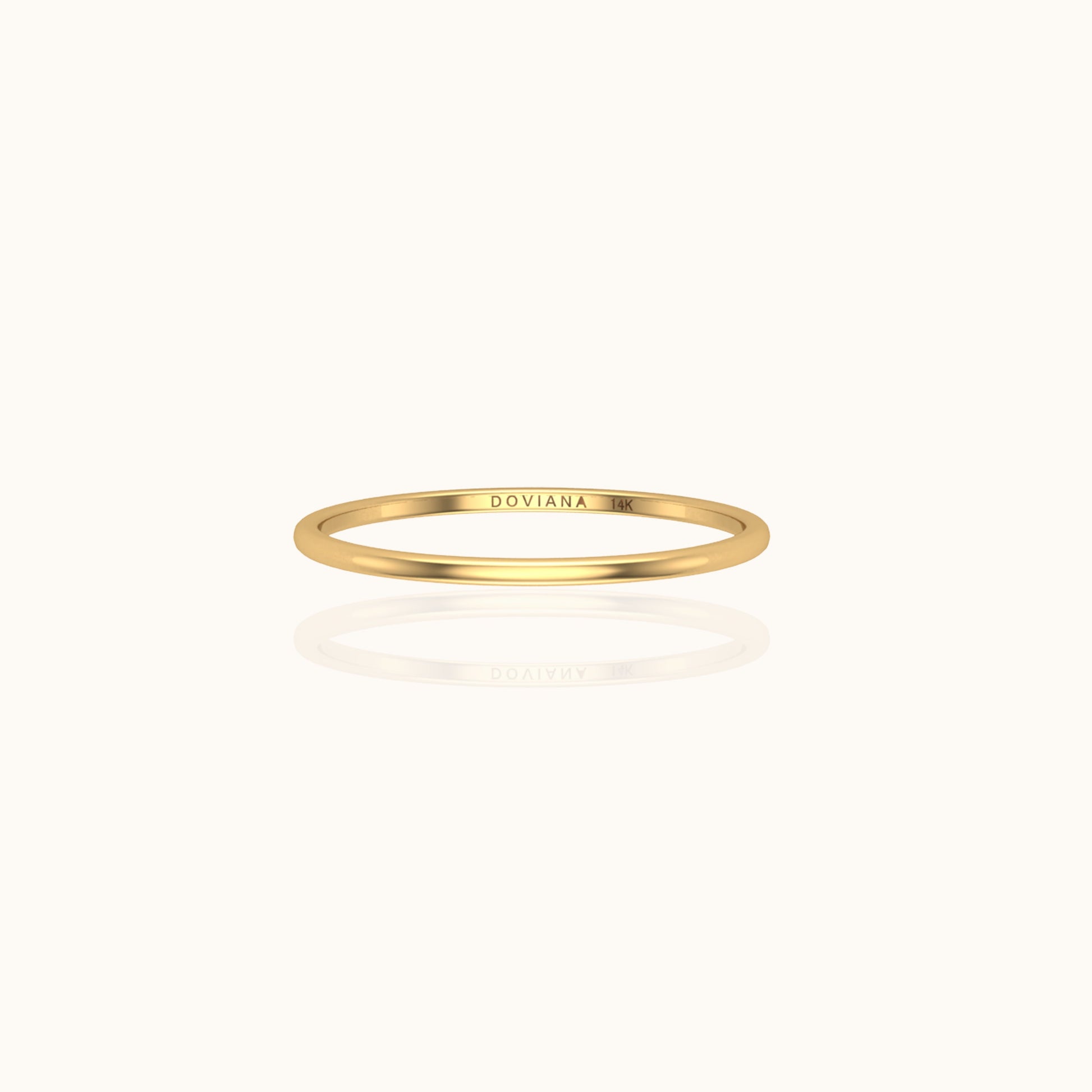 14K Solid Gold Eternal Simple Thin Stacking Band Ring Daily Essentials by Doviana