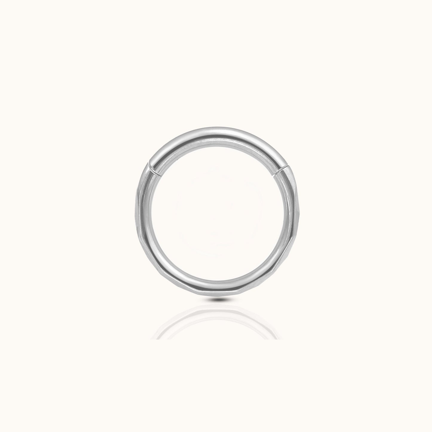 Geometric Cut Clicker Medical Grade Titanium Hinged Nap Hoop Earring by Doviana