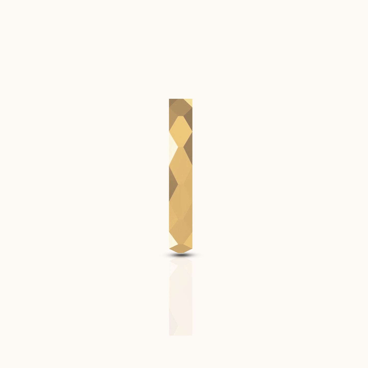 Geometric Cutting Beveled Triangle Polished Titanium PVD Gold Band Ring, Beveled Ring by DOVIANA
