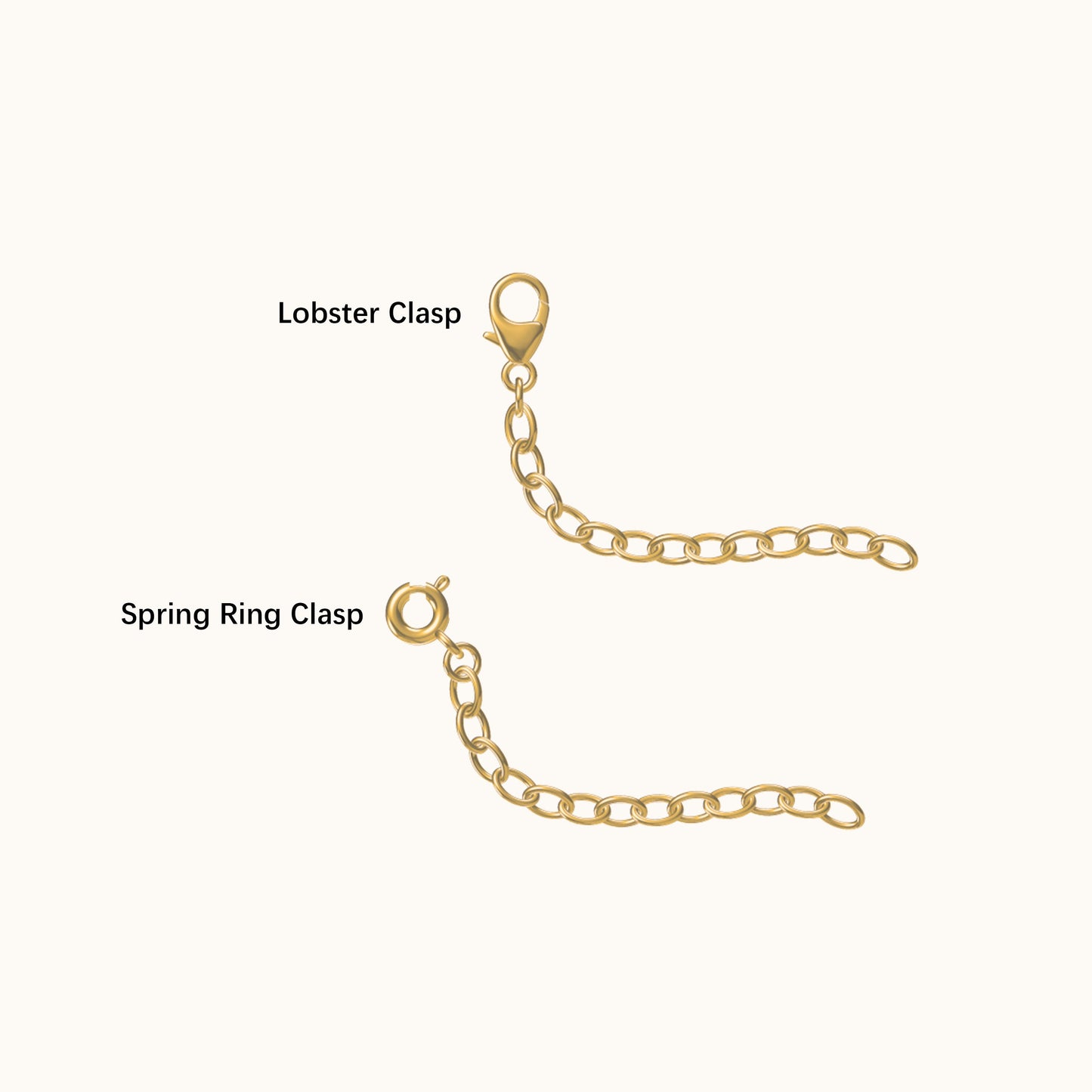 Gold Necklace 5 cm Adjustable Extender Chain 2 inches Extension Chain by Doviana