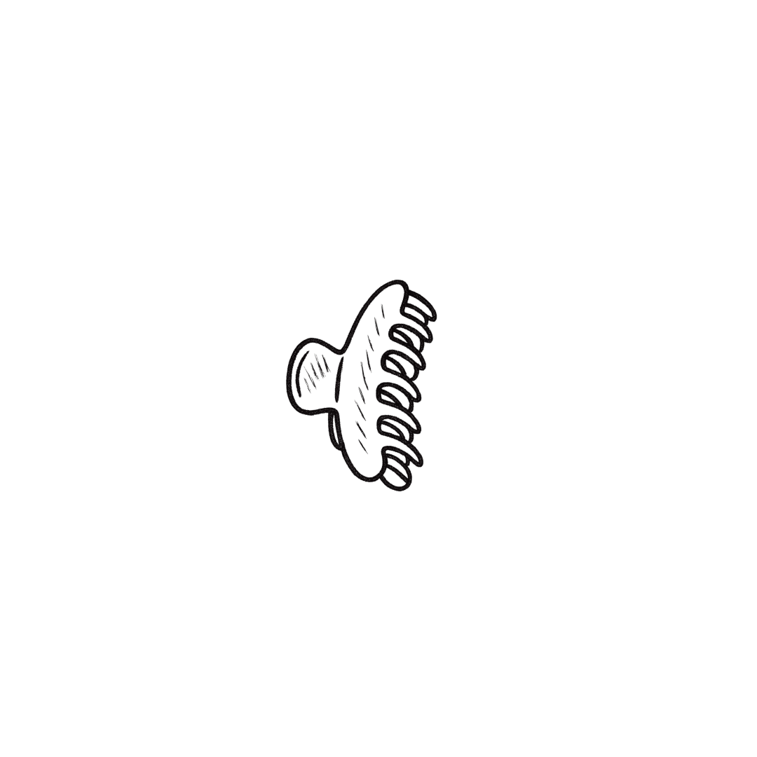 Hair Claw — A Tiny Icon of Effortless Cool by DOVIANA Tattoo Studio (height 0.45‘’)