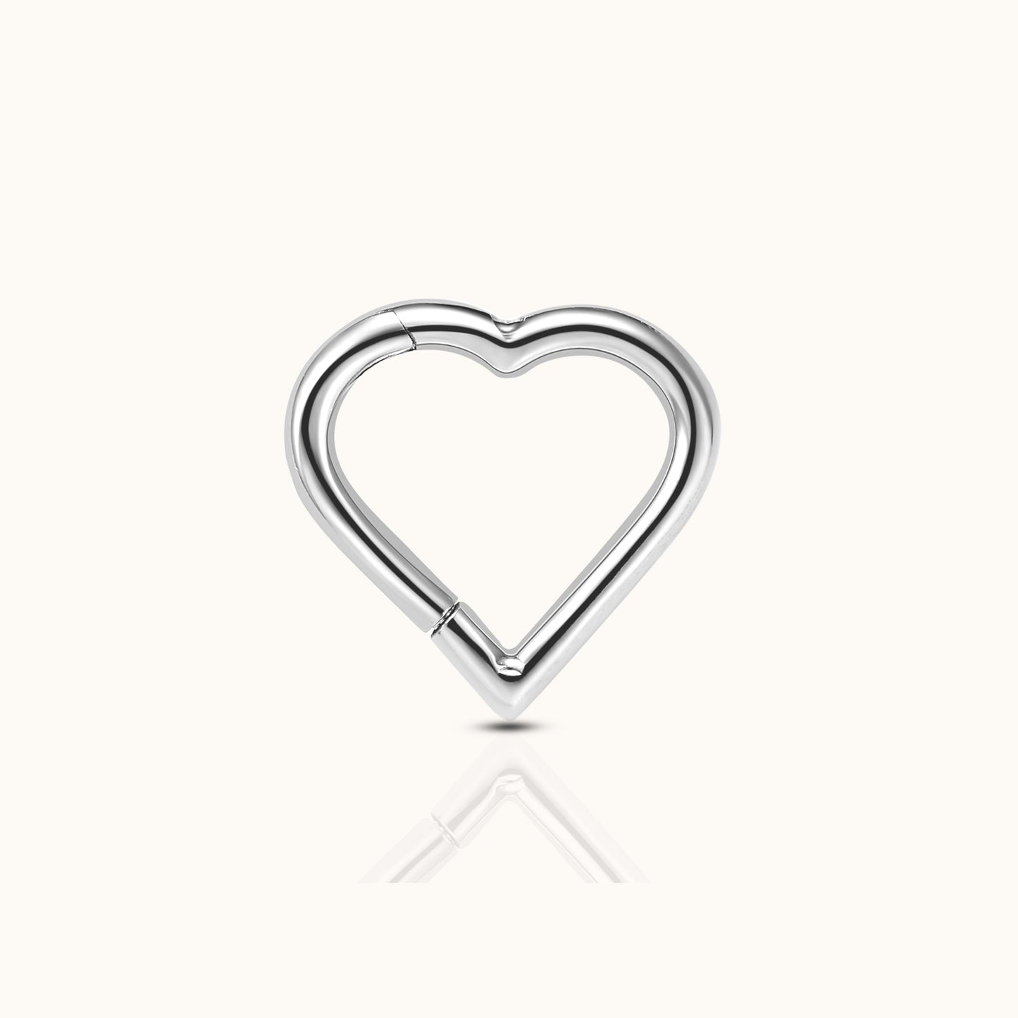 Heart Clicker Titanium Hinged Hoop Earring