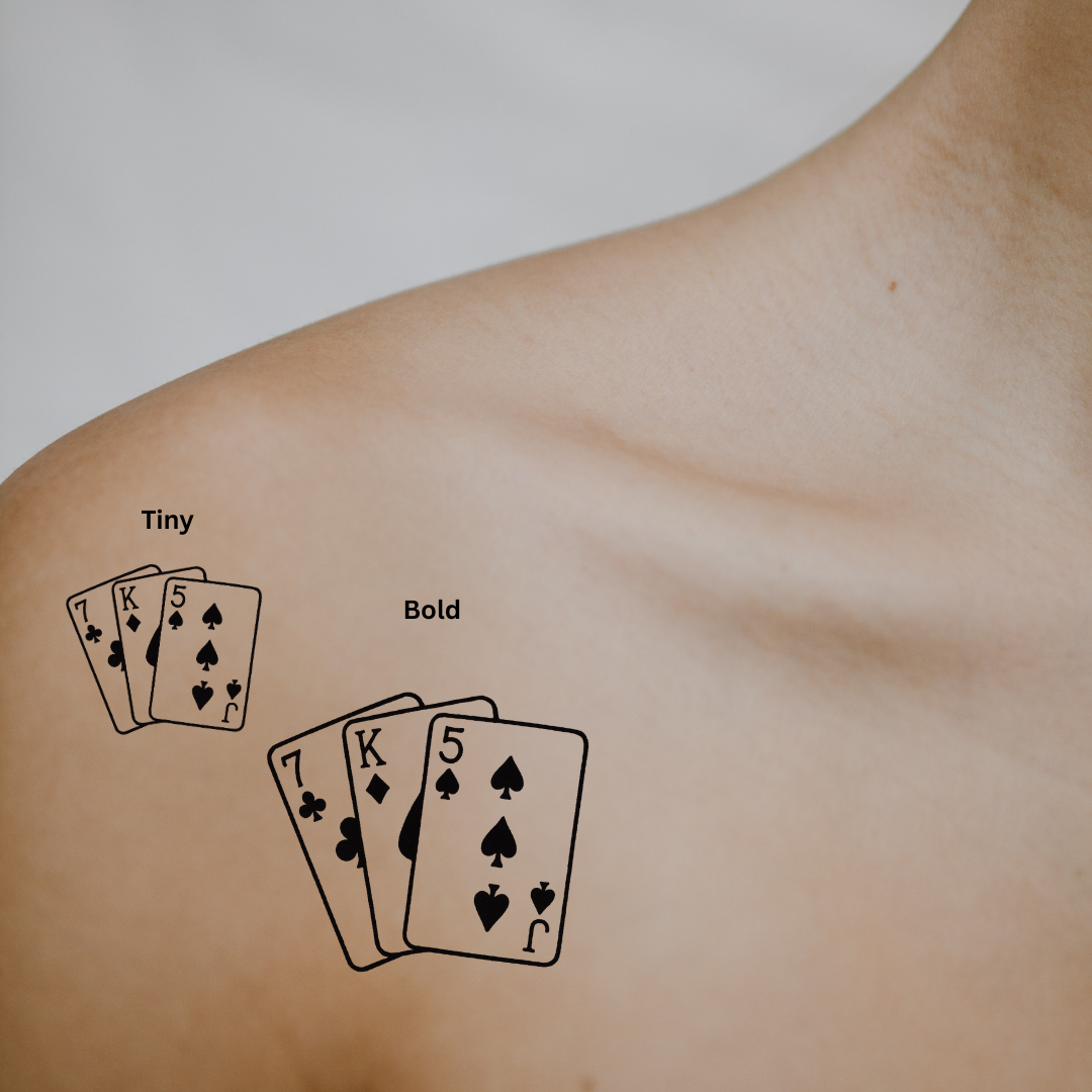 High Stakes — Play Your Hand ♠️♥️♣️♦️ by DOVIANA Tattoo Studio (height 0.5‘’)