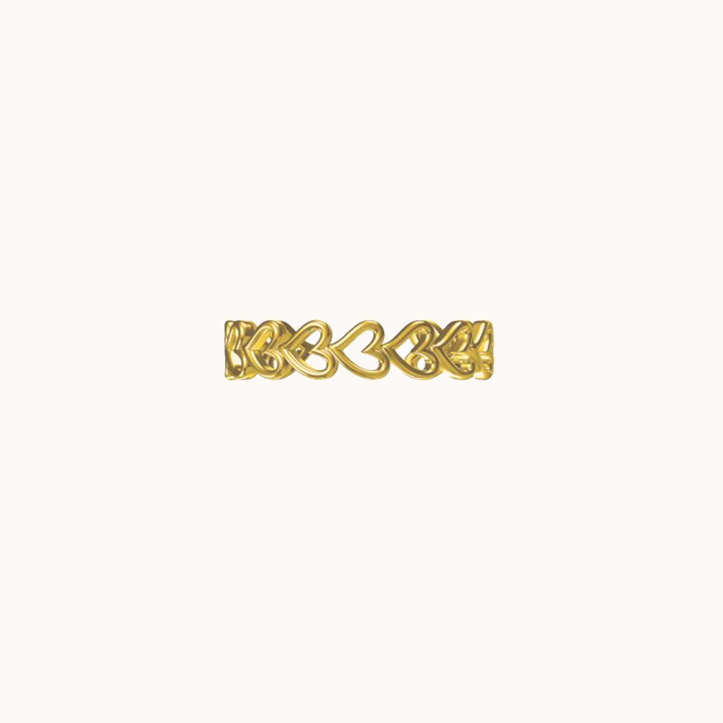 Gold Band Infinity Love Valentine Lovers Stacking Hollow Heart Ring by Doviana
