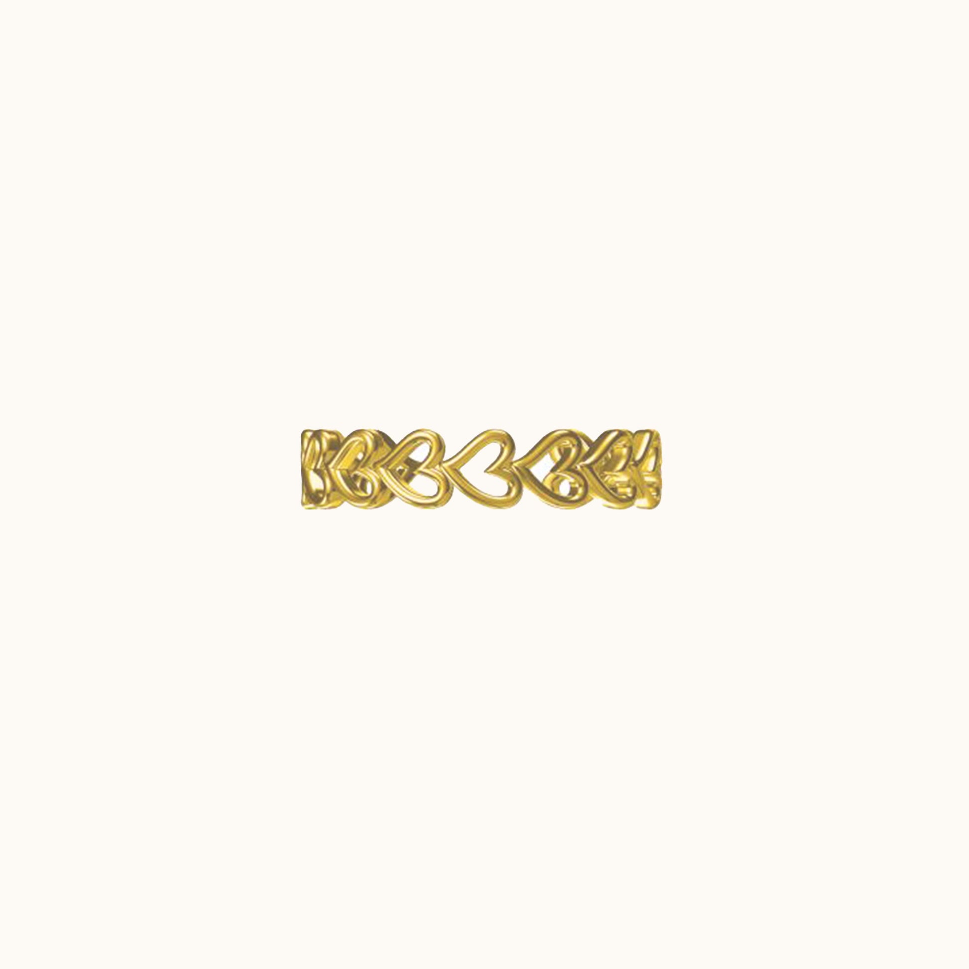 Gold Band Infinity Love Valentine Lovers Stacking Hollow Heart Ring by Doviana