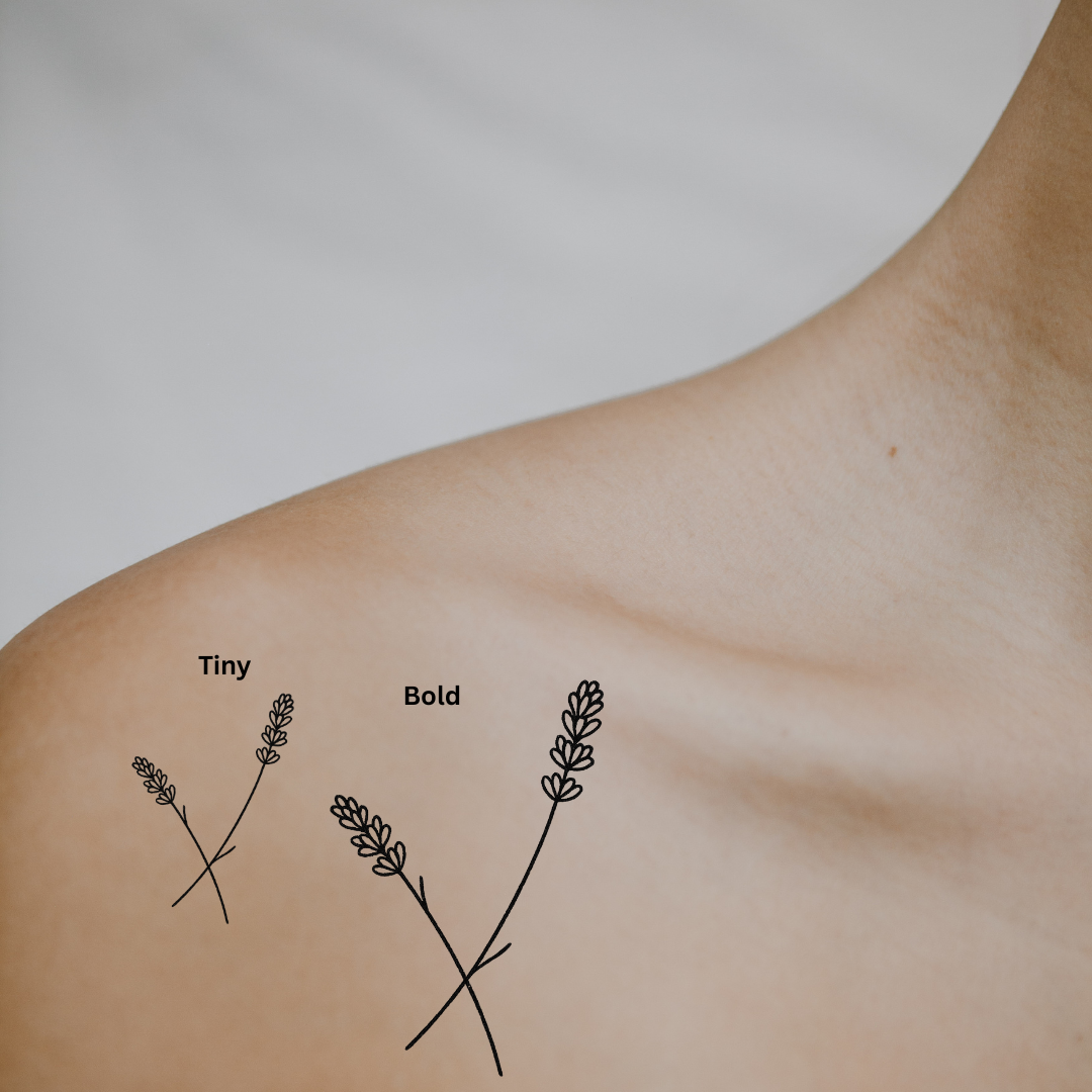 Lavender Sprigs — A Symbol of Calm & Natural Beauty by DOVIANA Tattoo Studio (height 0.9‘’)
