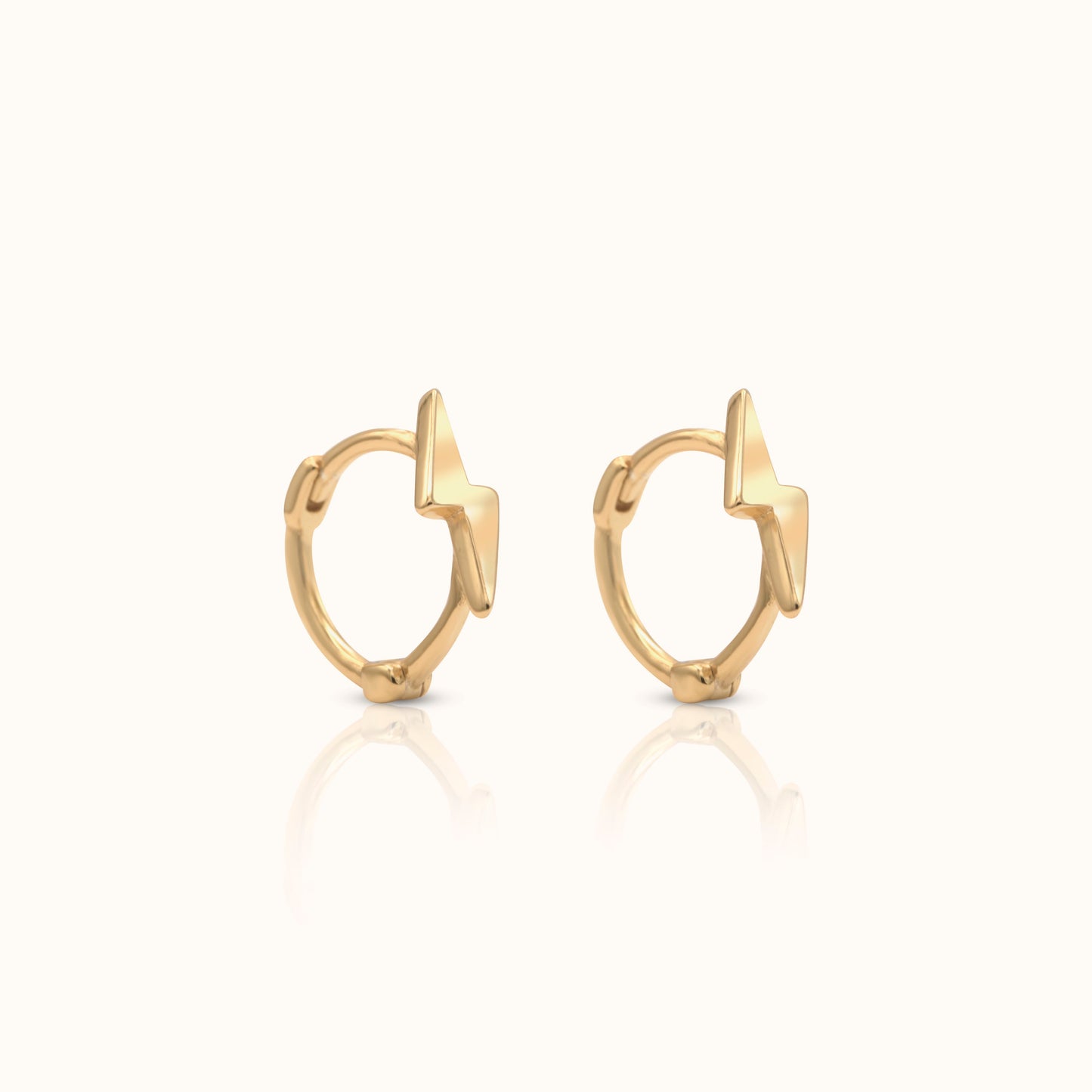 Lightning Bolt Hoop Earrings Prism Charm Drop Gold Cartilage Huggie Hoops by Doviana