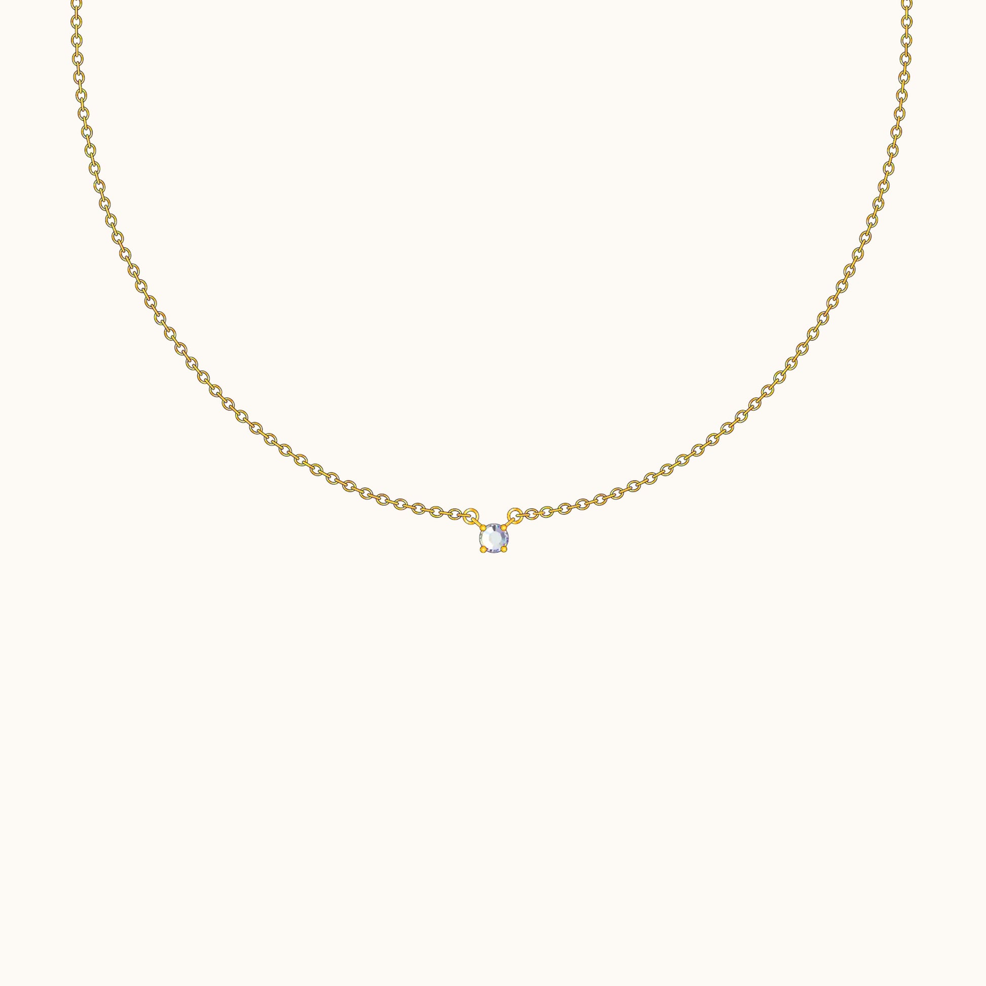 Tiny Pendant Mini Charm Dangle Petite Gold Dainty CZ Necklace by Doviana
