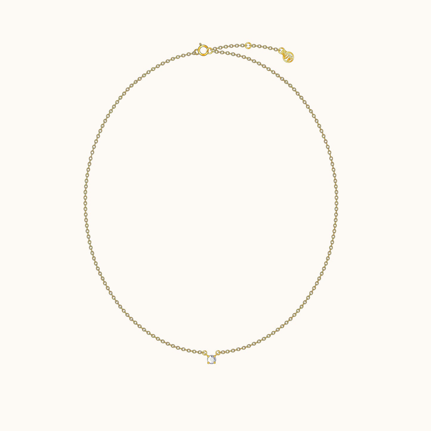 Tiny Pendant Mini Charm Dangle Petite Gold Dainty CZ Necklace by Doviana