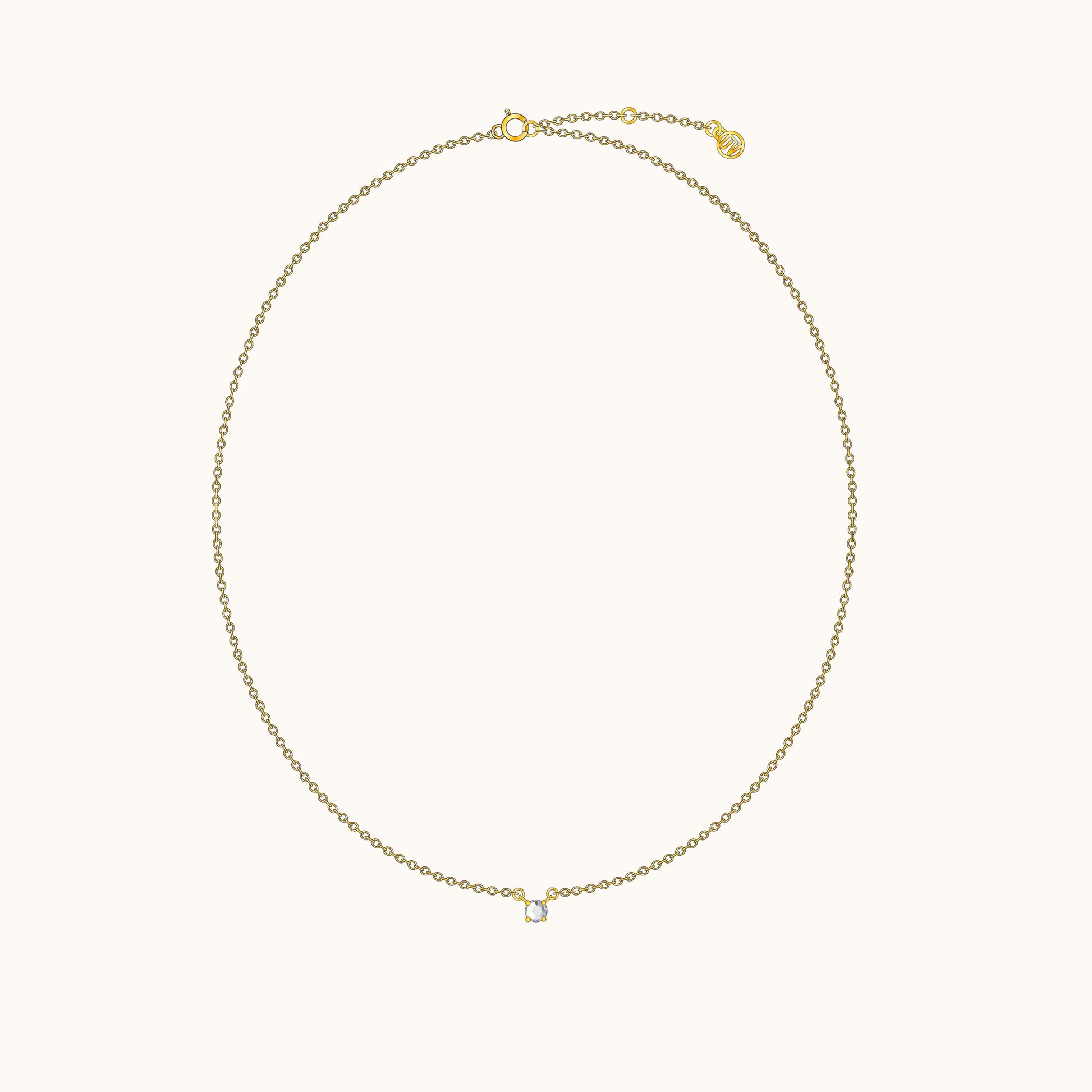 Tiny Pendant Mini Charm Dangle Petite Gold Dainty CZ Necklace by Doviana