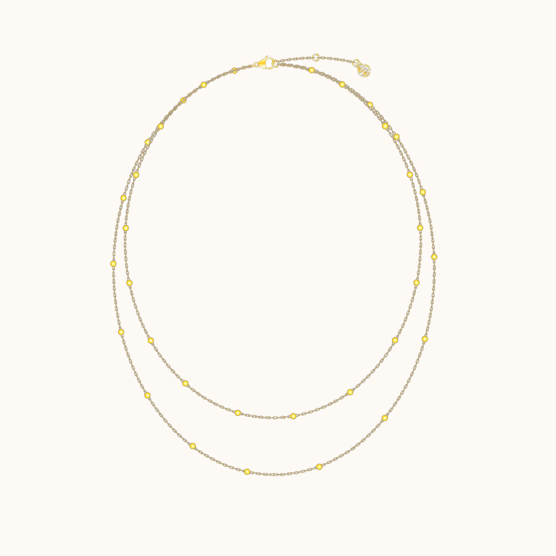 Gold 2 in 1 Double Layered Bead Necklace Set Summer Stacking Pieces by Doviana