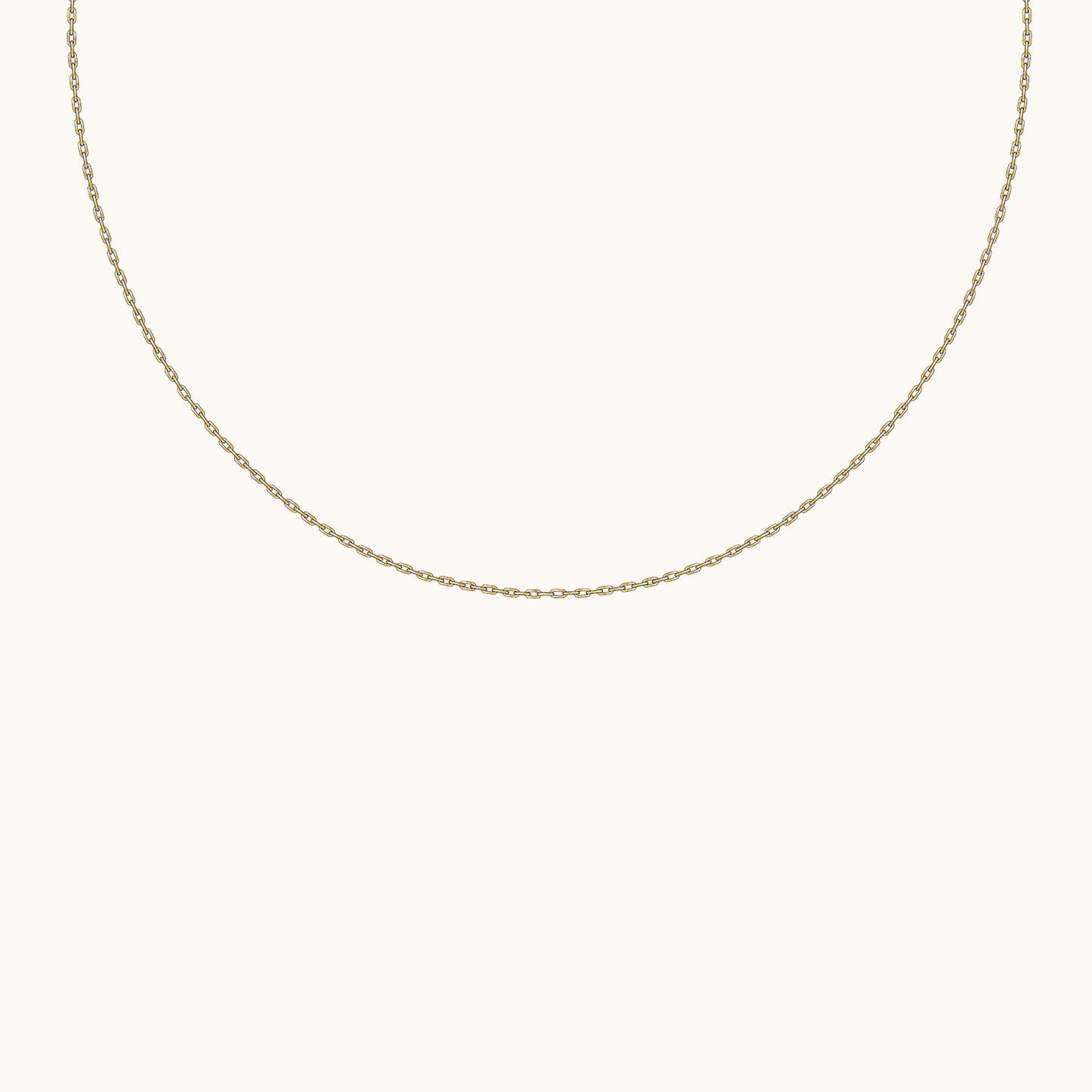 Minimal Gold Link Cuban Thin Cable Long Stacking Chain Necklace by Doviana