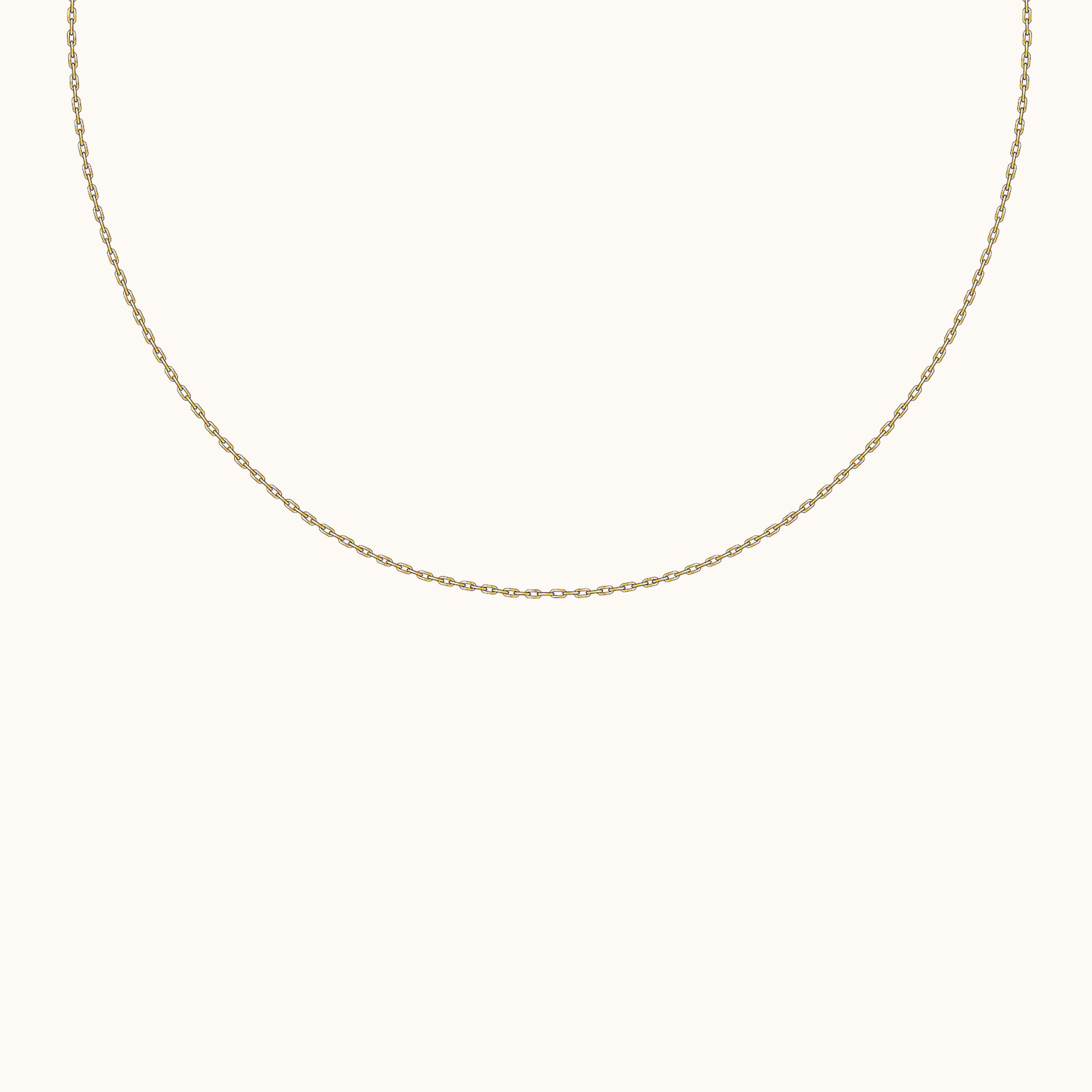 Minimal Gold Link Cuban Thin Cable Long Stacking Chain Necklace by Doviana