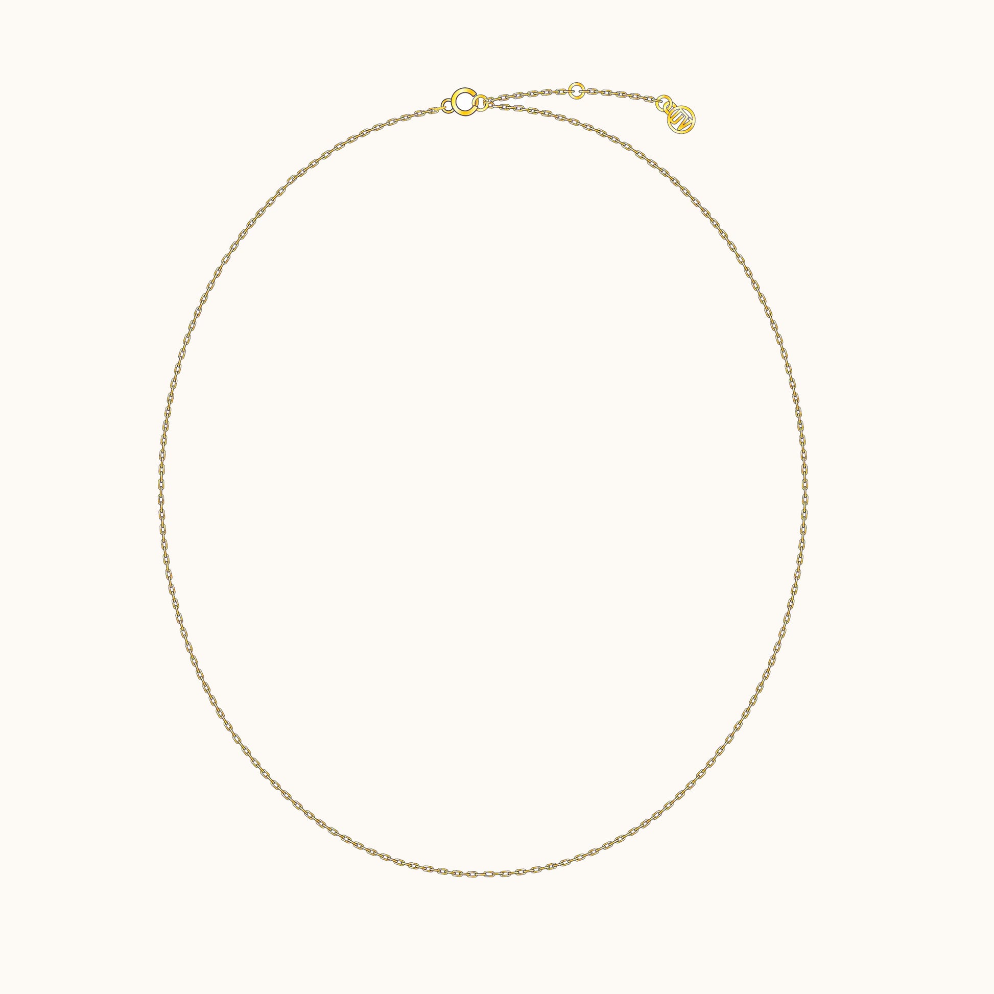 Minimal Gold Link Cuban Thin Cable Long Stacking Chain Necklace by Doviana