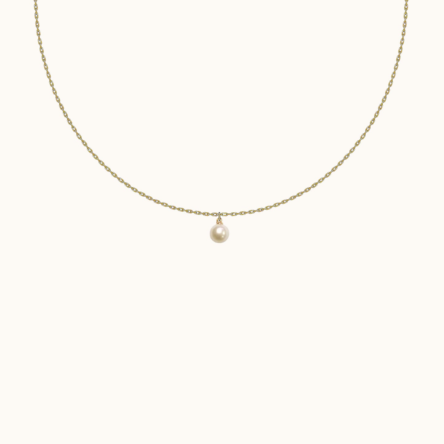 Dainty Petite Natural Pearl Pendant Gold Chain Freshwater Pearl Necklace by Doviana