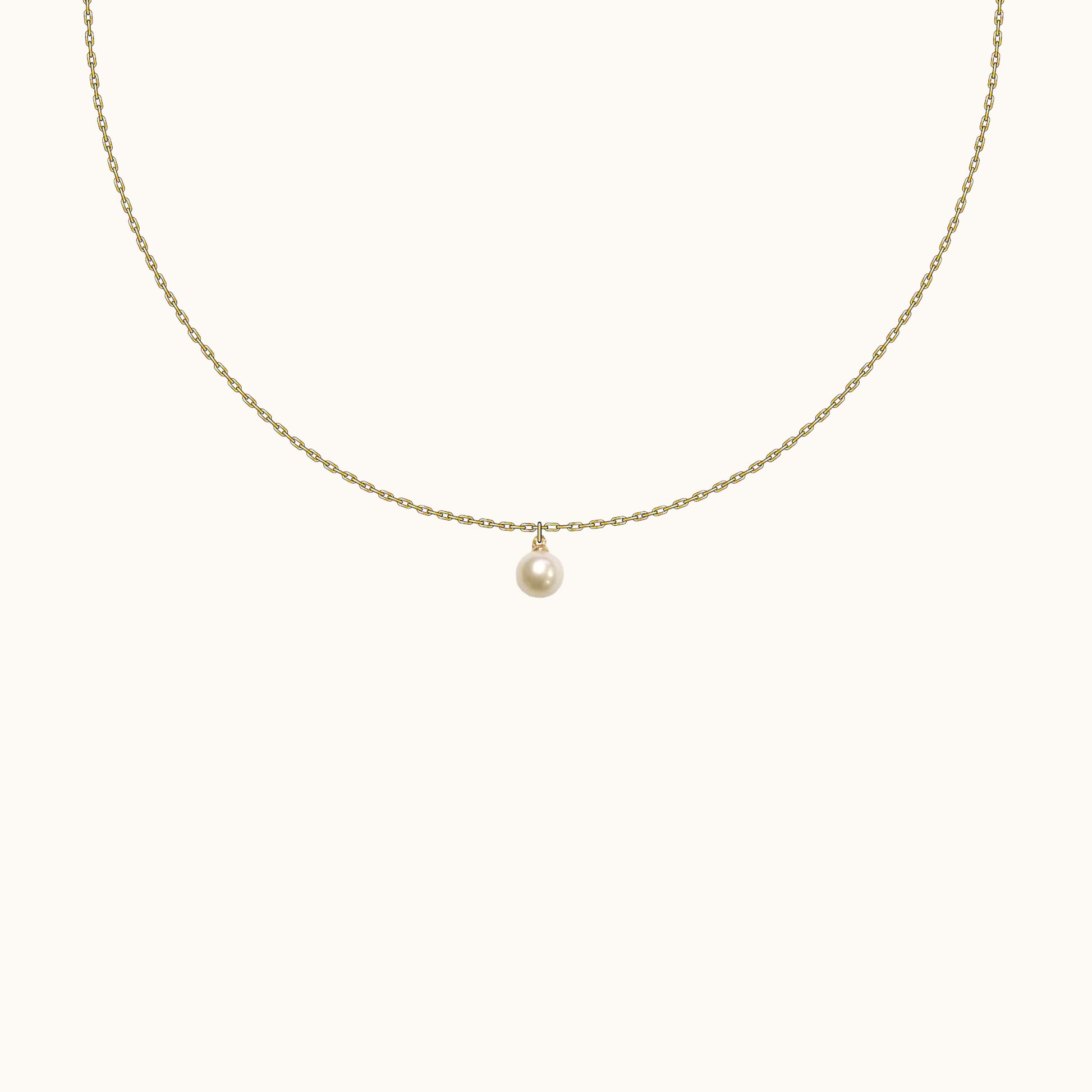 Dainty Petite Natural Pearl Pendant Gold Chain Freshwater Pearl Necklace by Doviana
