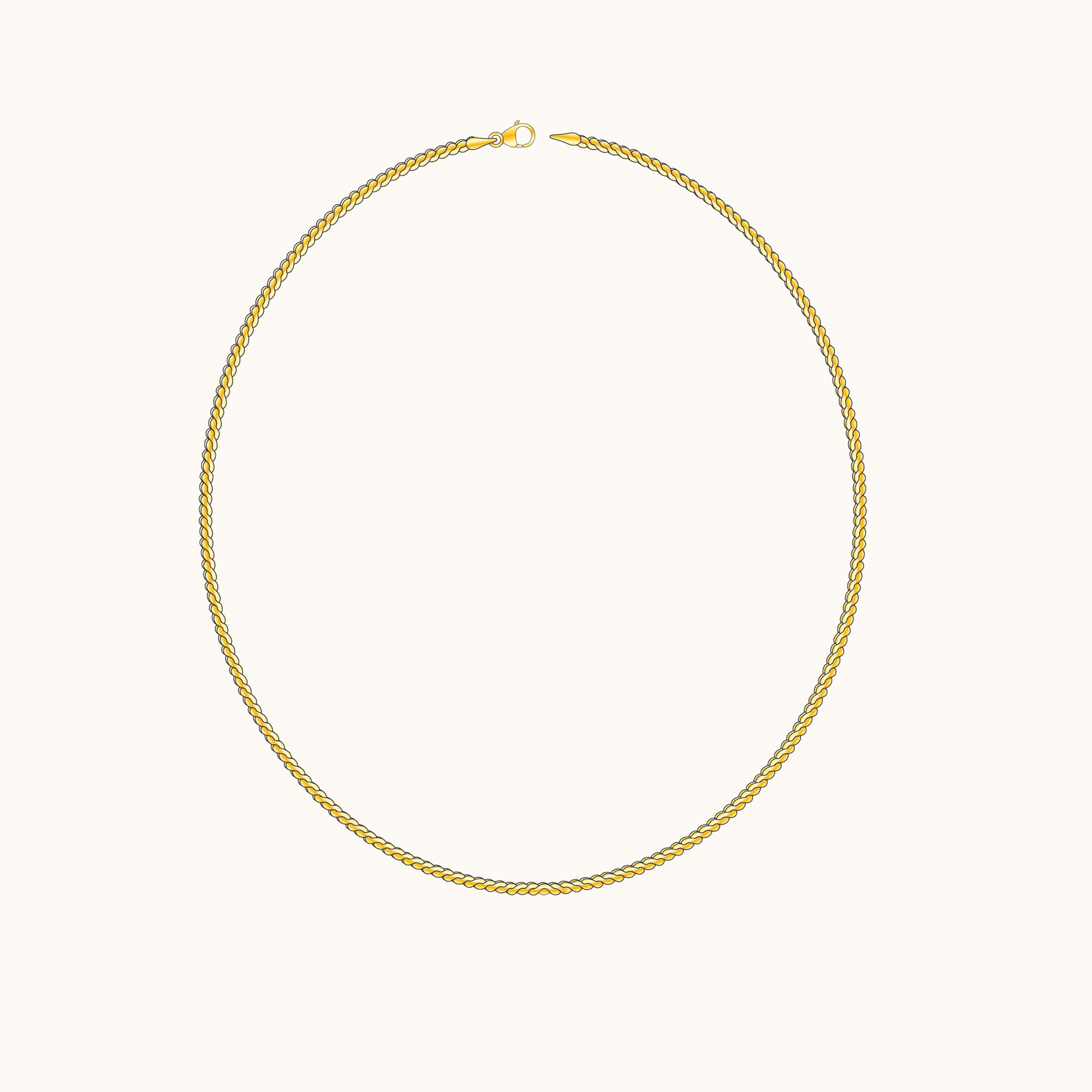 Stacking Thick Serpentine Shape Gold Snake Chain Necklace by Doviana