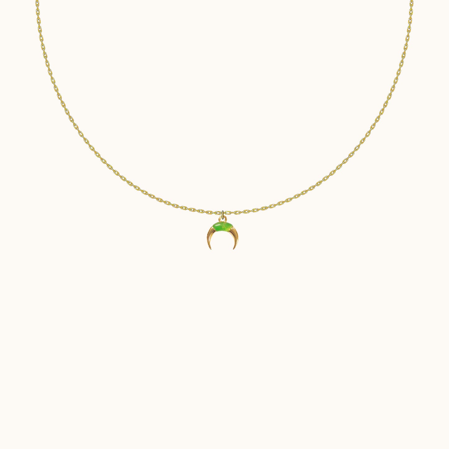 Jade Moon Necklace Minimal Stacking Jewelry Travel to Mexico City by Doviana