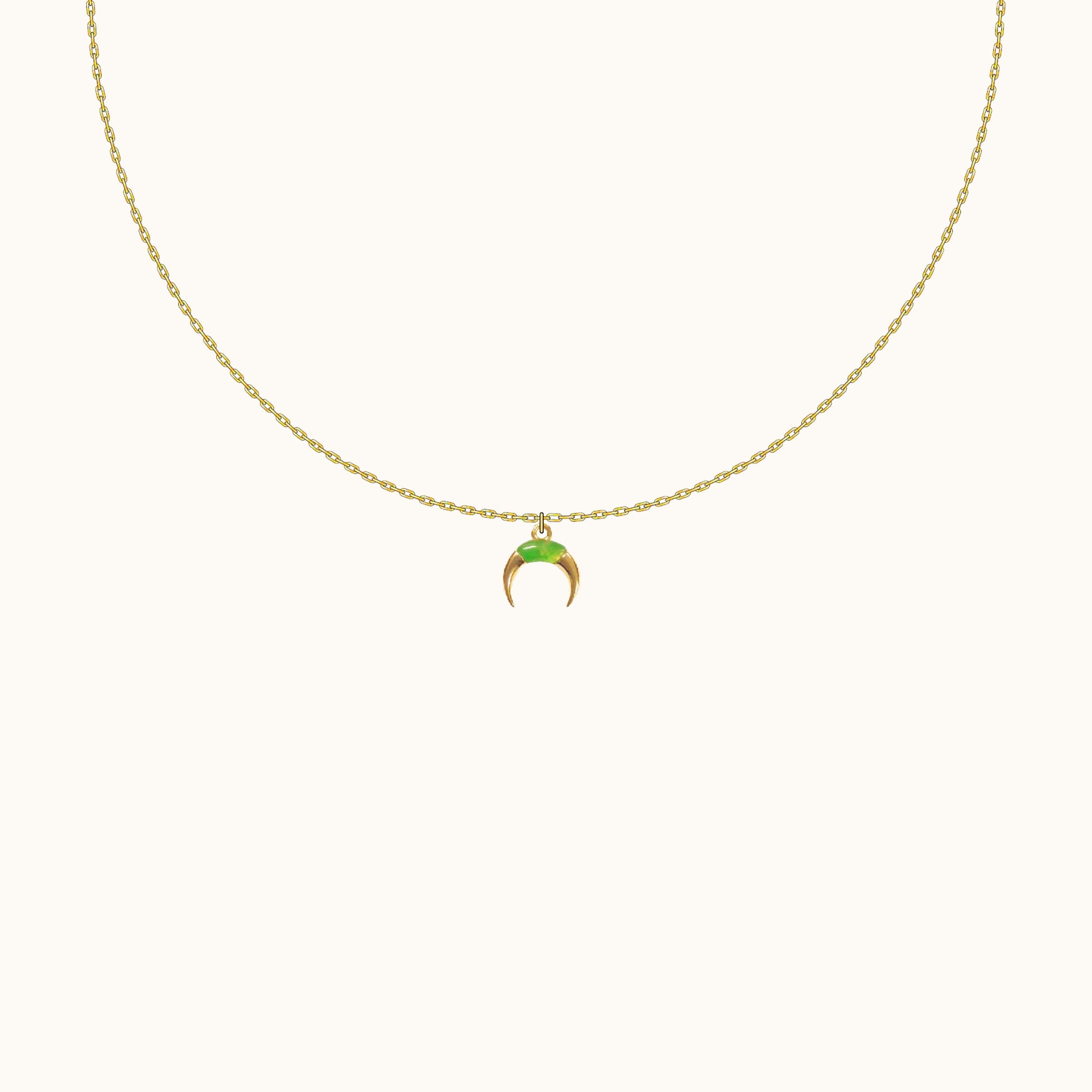 Jade Moon Necklace Minimal Stacking Jewelry Travel to Mexico City by Doviana