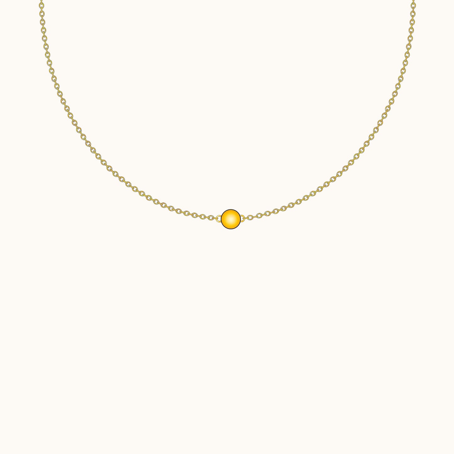 Gold Tiny Ball Circle Round Pendant Dainty Ball Necklace by Doviana