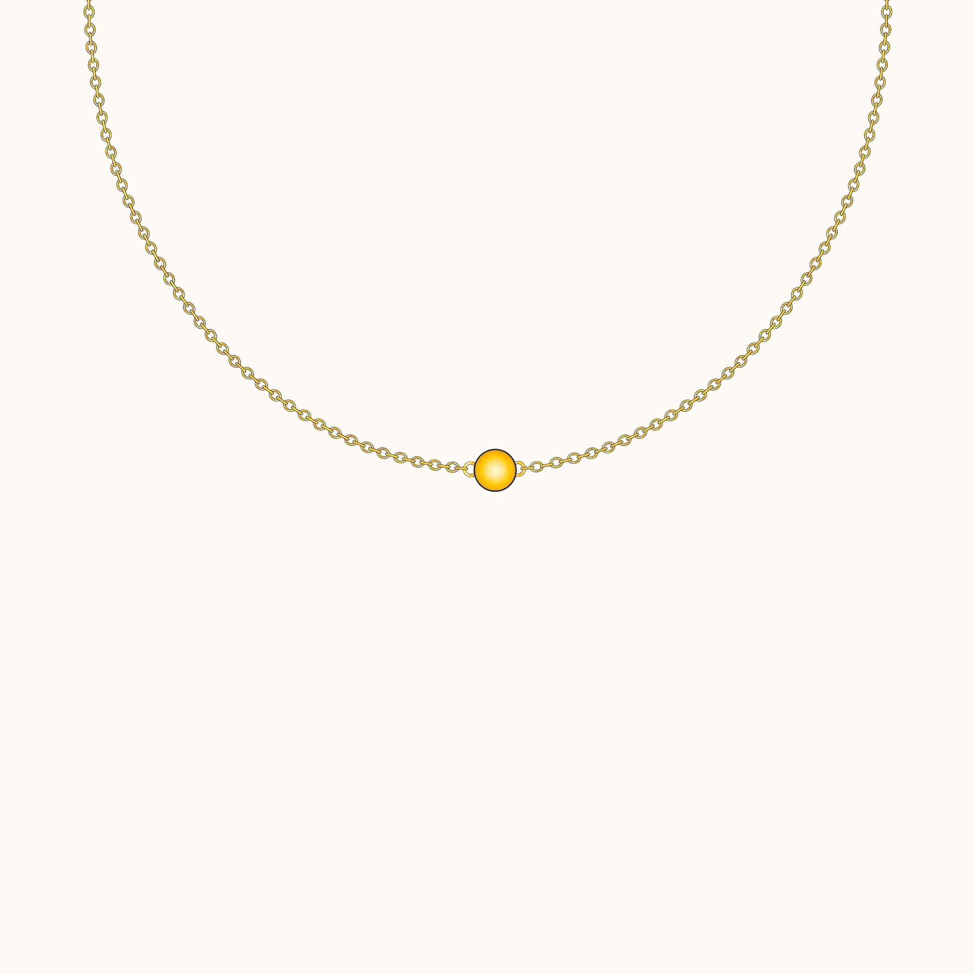 Gold Tiny Ball Circle Round Pendant Dainty Ball Necklace by Doviana