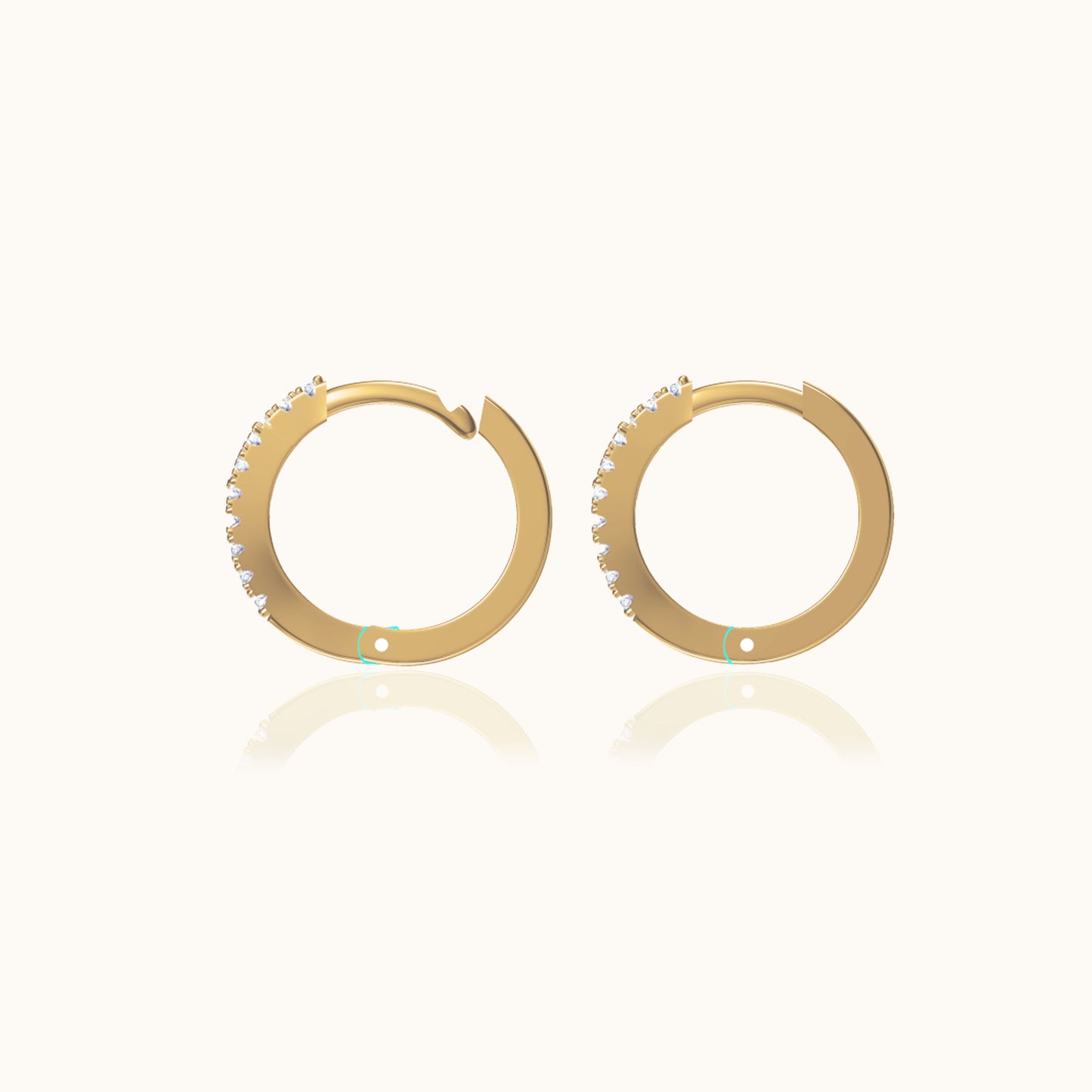 Cartilage Piercing Gold Huggie Hoops Overlap Hoop Earrings by Doviana