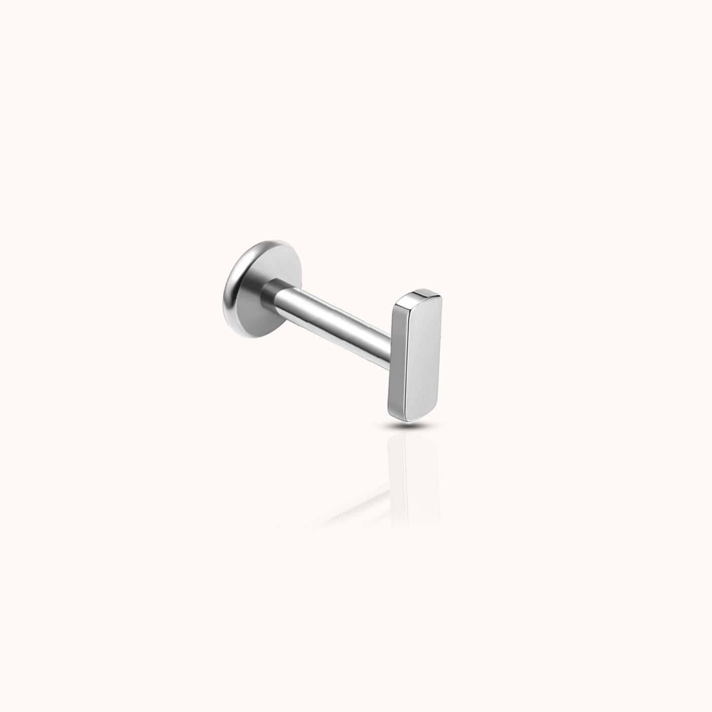 Petite Bar Threadless Labret Titanium Flat Back Earring by Doviana