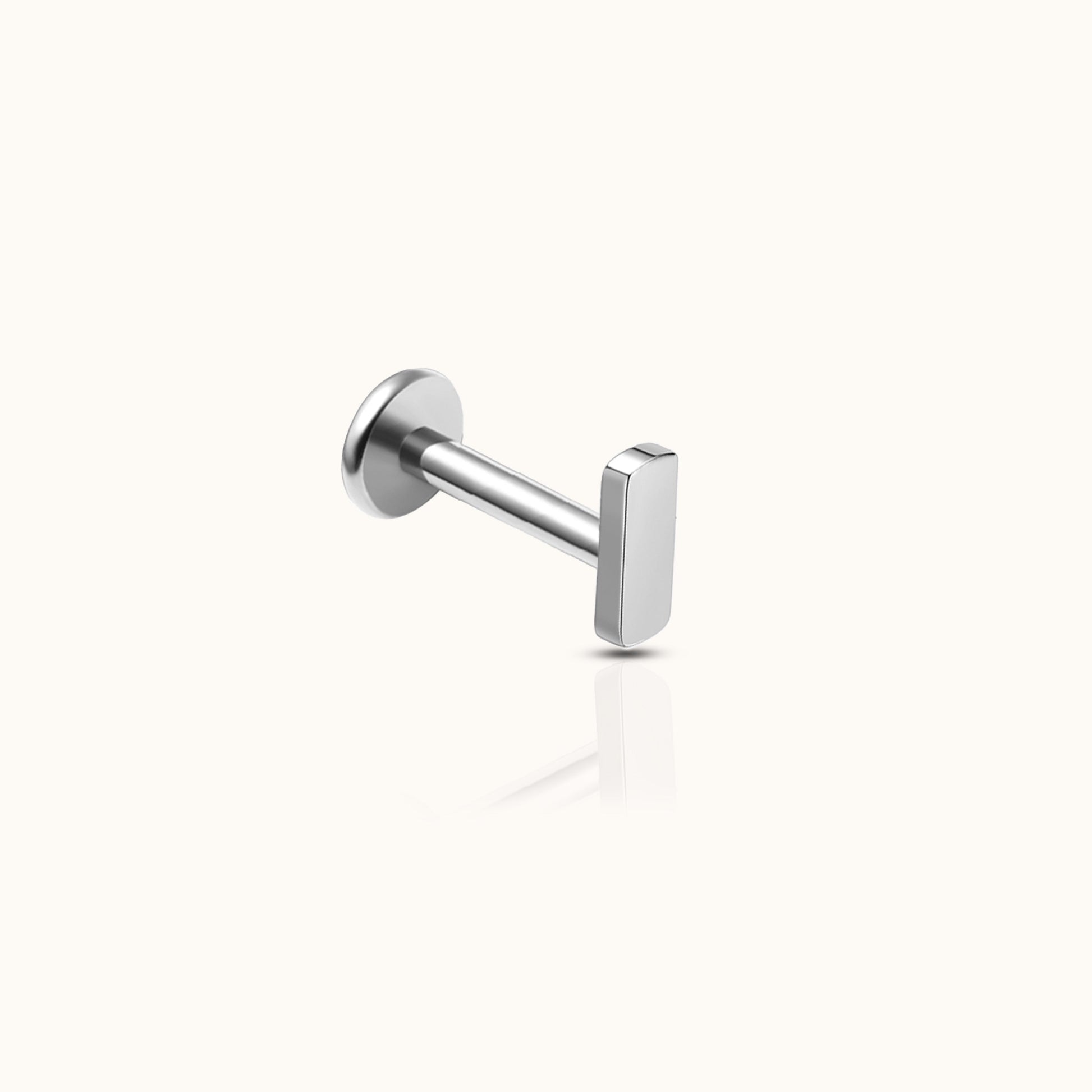 Petite Bar Threadless Labret Titanium Flat Back Earring by Doviana