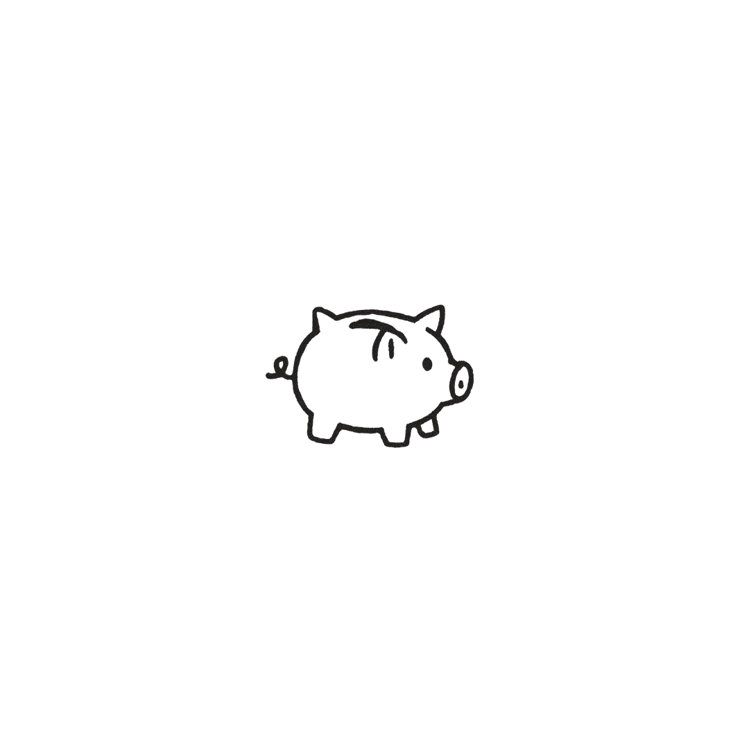 Piggy Bank — A Symbol of Dreams & Savings by DOVIANA Tattoo Studio (height 0.35‘’)