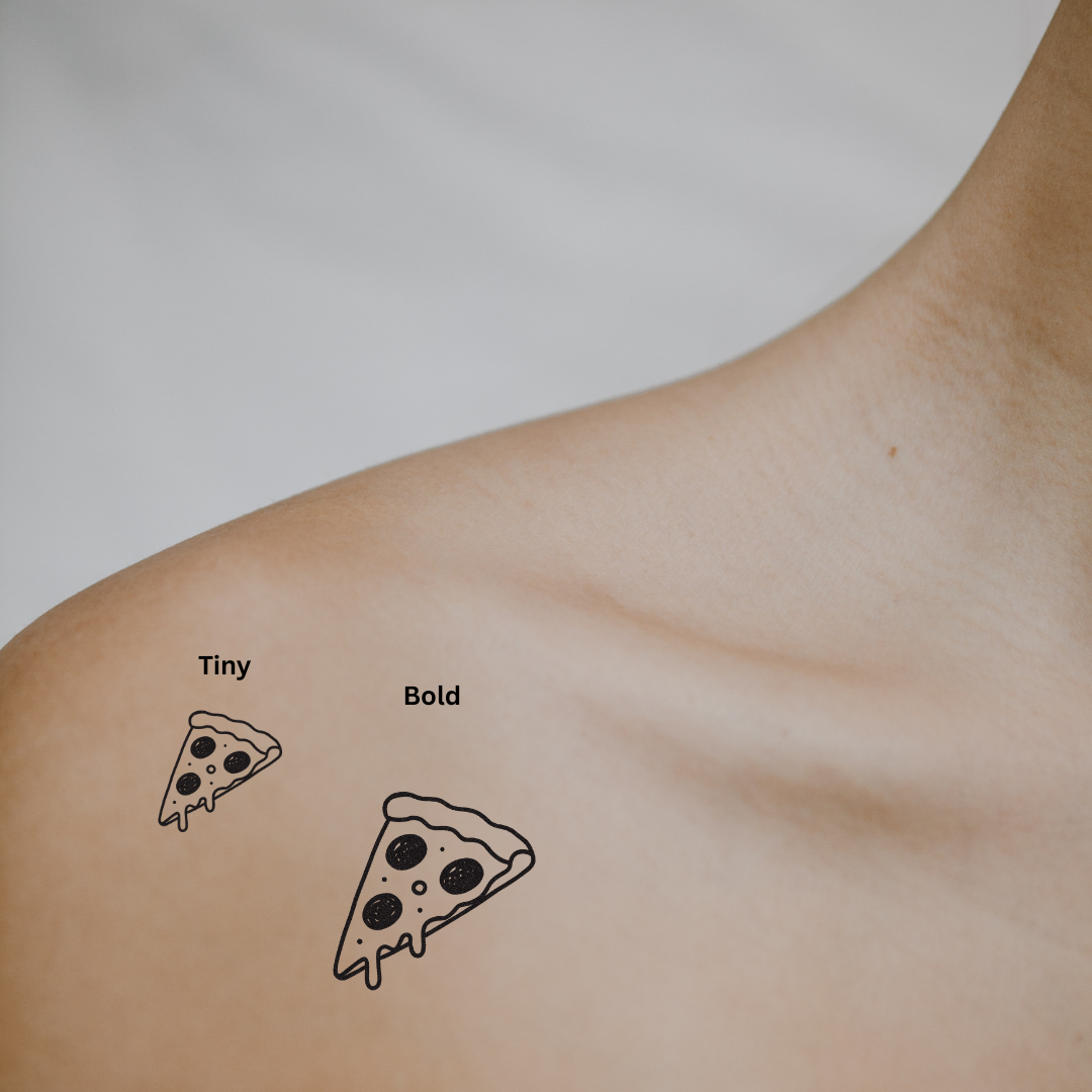 Pizza Slice — A Bite of Fun & Flavor by DOVIANA Tattoo Studio (height 0.4‘’)