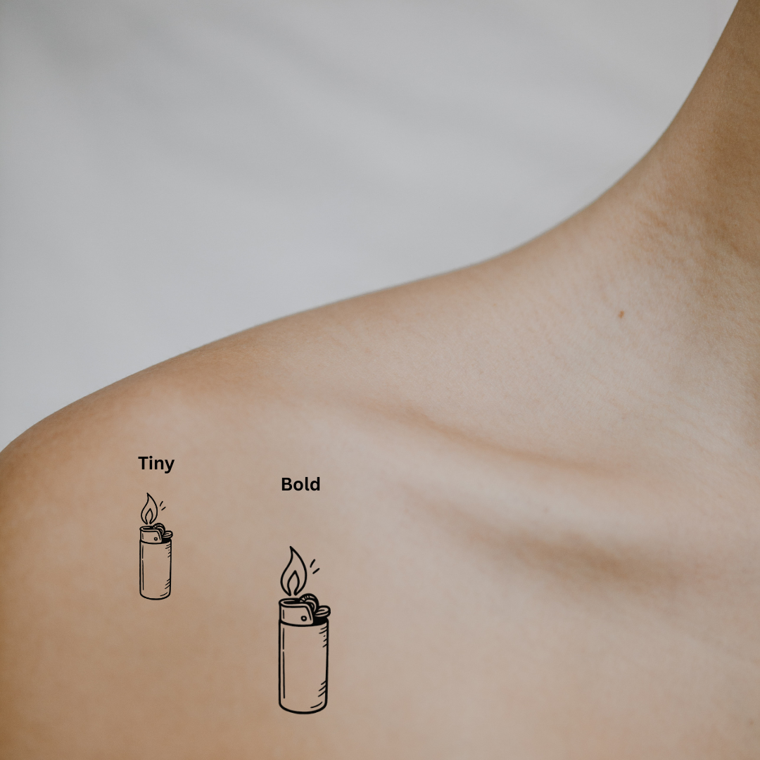 Pocket Flame — A Symbol of Power in Your Hands by DOVIANA Tattoo Studio (height 0.5‘’)