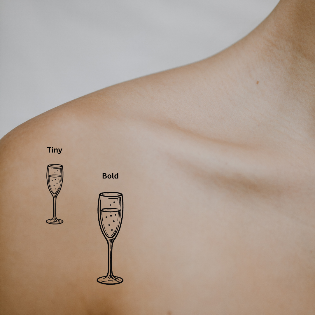 Pop Fizz Clink — Always in Celebration Mode 🥂 by DOVIANA Tattoo Studio (height 0.6‘’) 