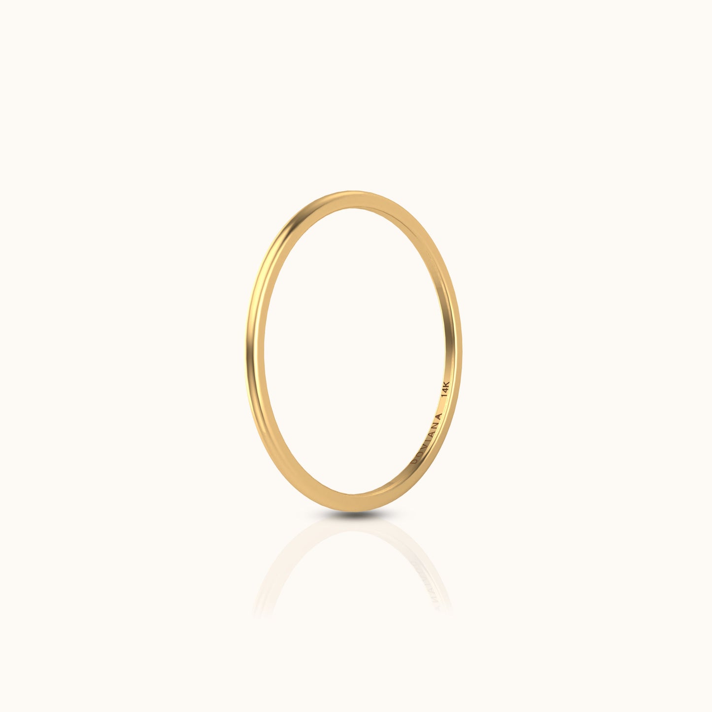 14K Solid Gold Eternal Simple Thin Stacking Band Ring Daily Essentials by Doviana