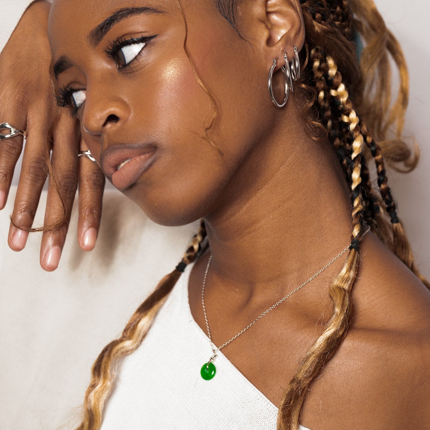 Sterling Silver Classic Hoop Earrings by Doviana
