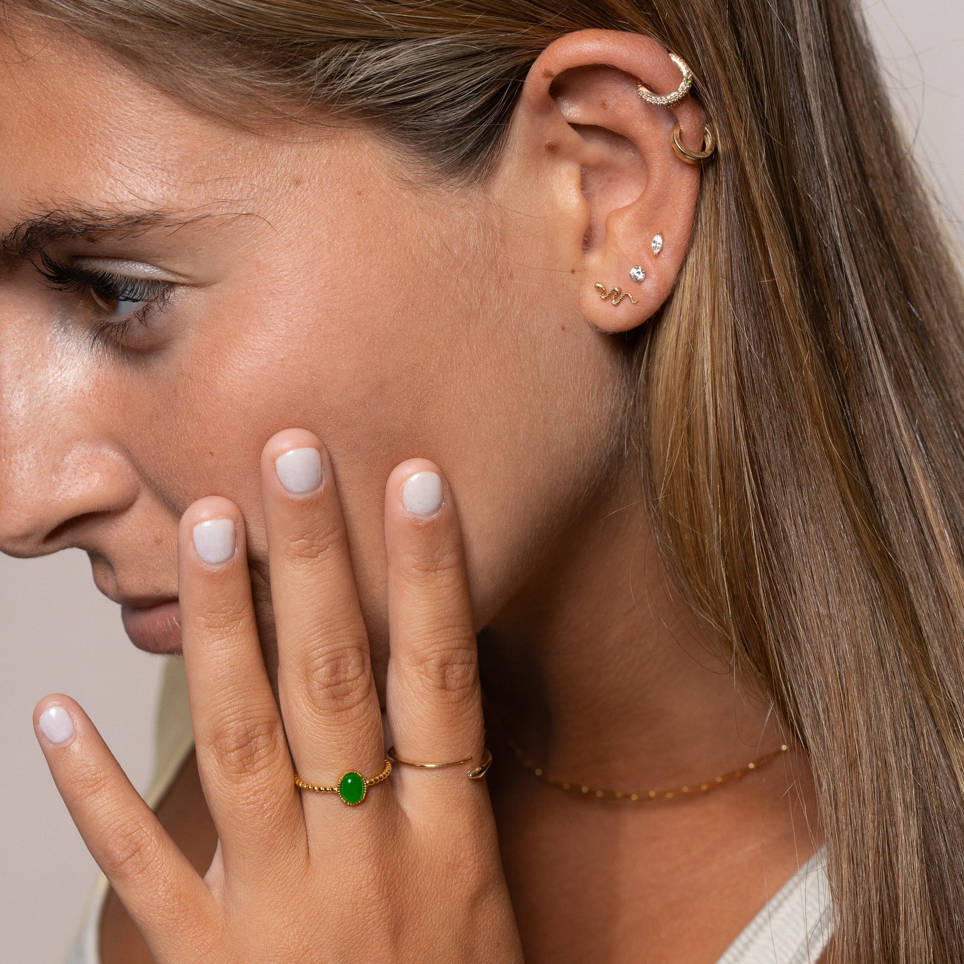 Embrace Timeless with 14K Solid Gold Eternal Snake Serpent Wrap Ring by Doviana