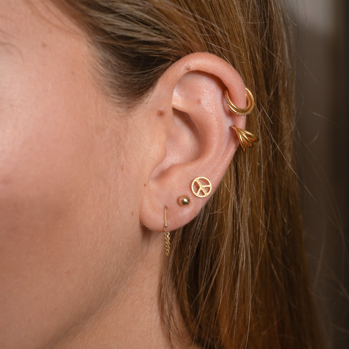 Overlap CZ Twist Rope Clicker Titanium Hinged Hoop Earring