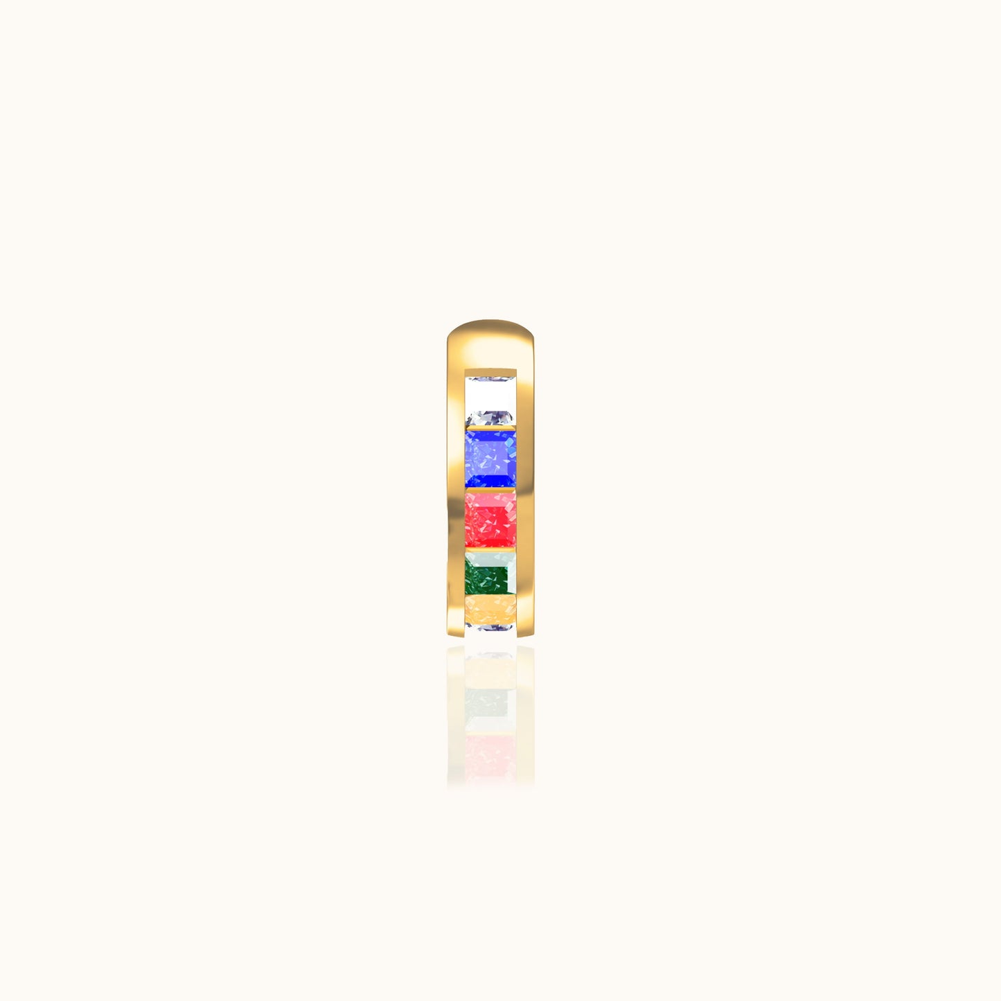 Single Rainbow CZ Embellished Ear Cuff Multi Colors LGBT Gay Friendly by Doviana