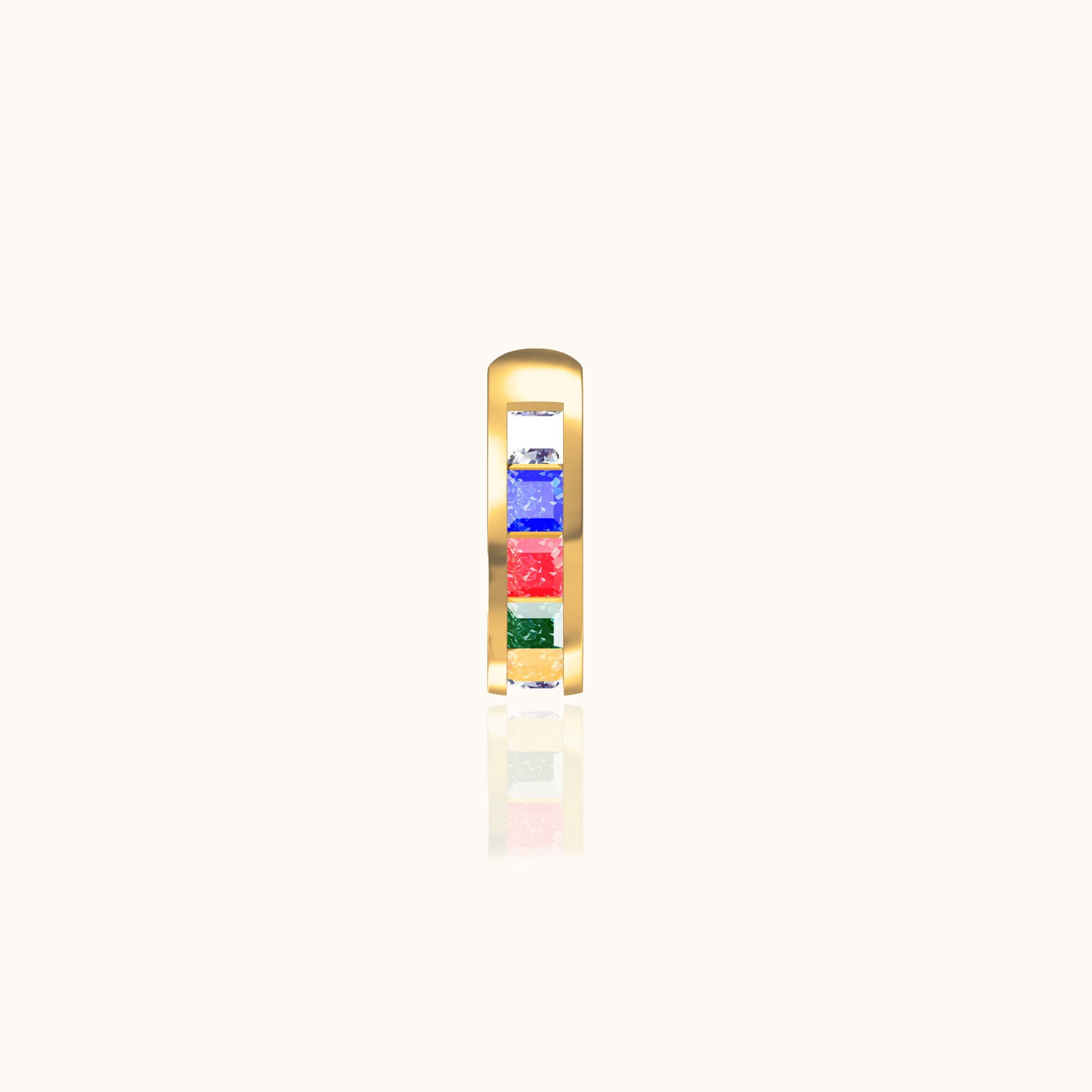 Single Rainbow CZ Embellished Ear Cuff Multi Colors LGBT Gay Friendly by Doviana