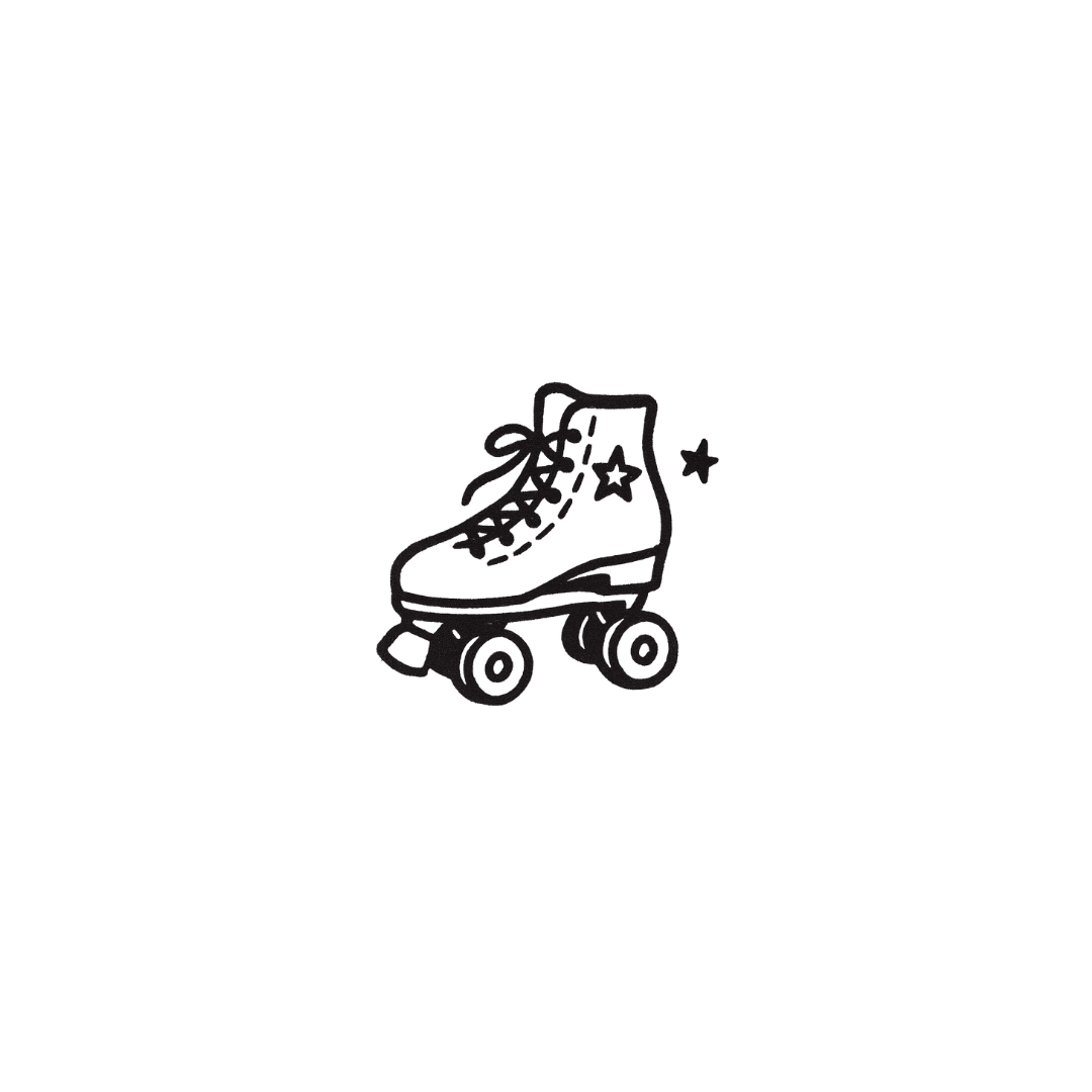 Retro Roller Skates – A Symbol of Freedom & Joyful Movement by DOVIANA Tattoo Studio (height 0.5‘’)