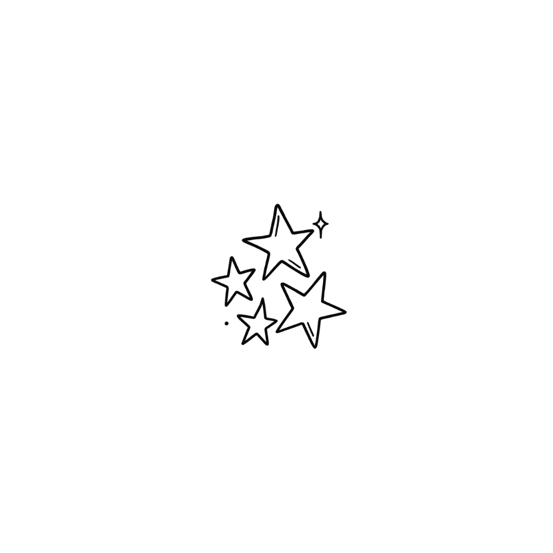Retro Stars — A Flash of 80s Cosmic Cool by DOVIANA Tattoo Studio (0.45‘’)