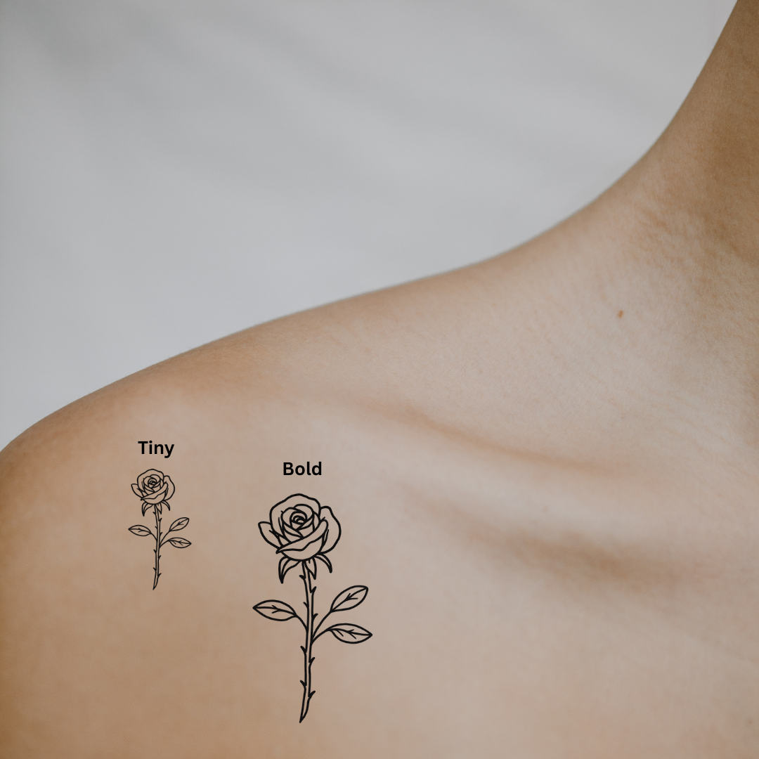 Rosy Vibes — A Classic with a Twist by DOVIANA Tattoo Studio (height 0.6‘’)