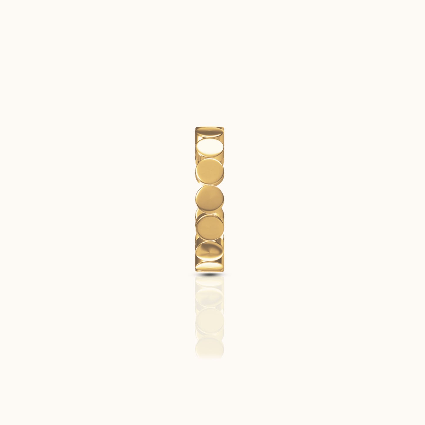 Plain Sleek Gold Cartilage Fake Piercing Round Coin Ear Cuff by Doviana